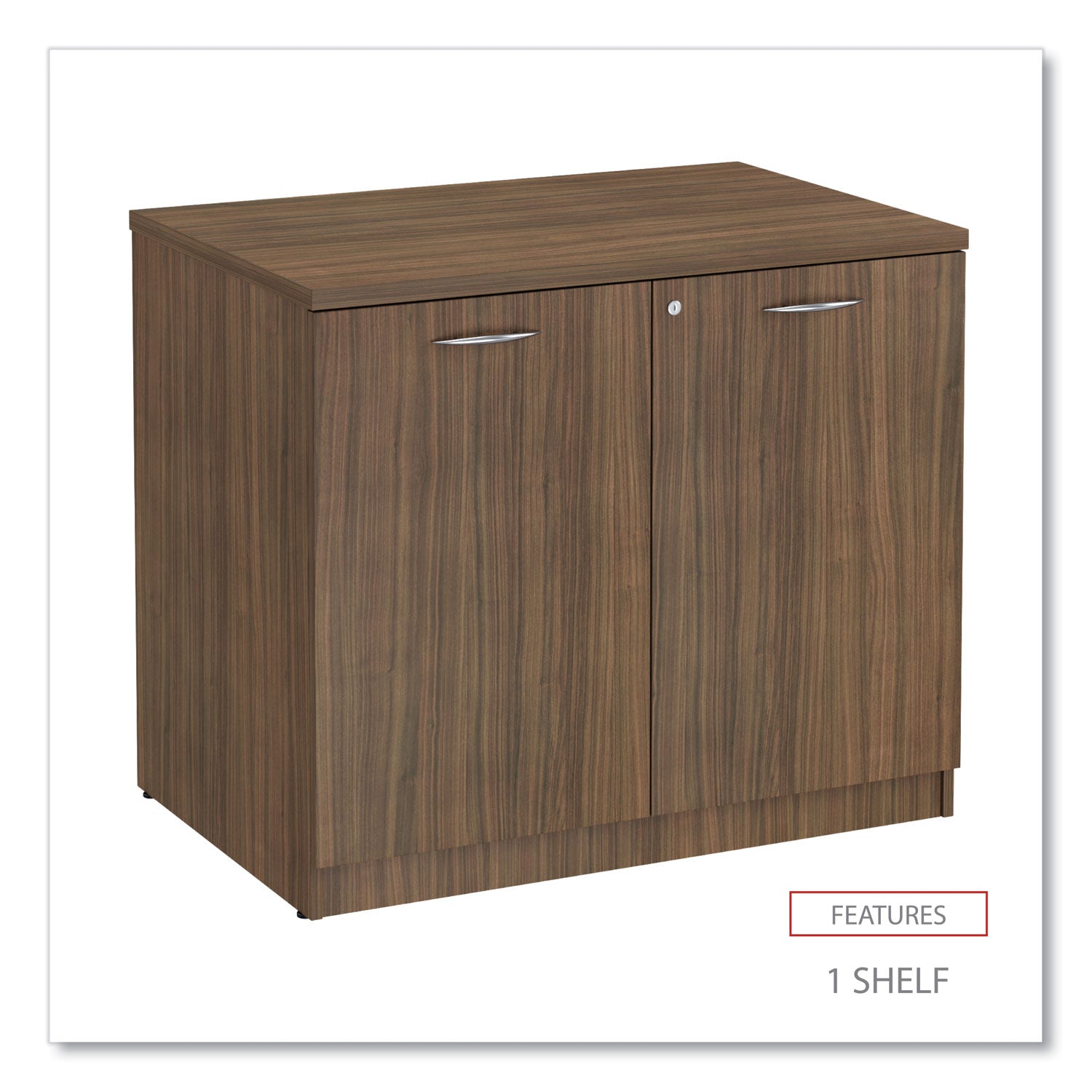 Alera® Alera Valencia Series Storage Cabinet, 34.3w x 22.78d x 29.5h, Modern Walnut