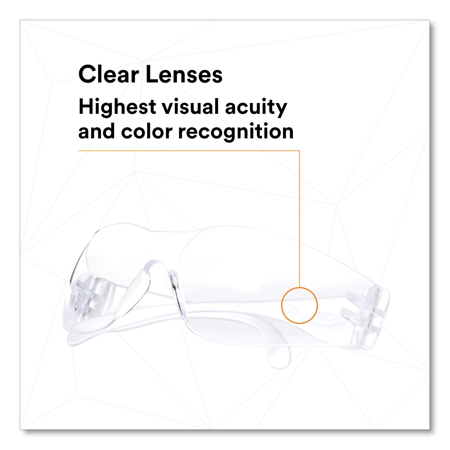 3M™ Virtua Protective Eyewear, Clear Polycarbonate Frame, Clear Polycarbonate Lens