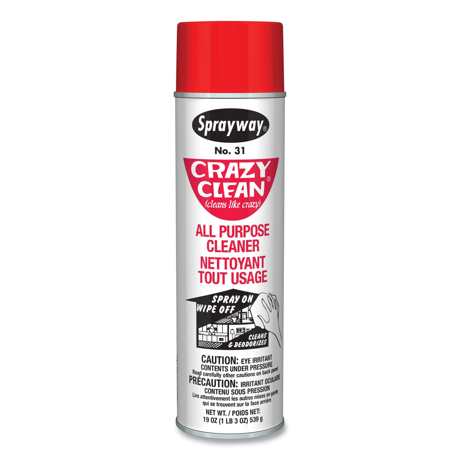 Crazy Clean All Purpose Cleaner, Floral Scent, 19 oz Aerosol Spray, Dozen Sprayway® Flipcost