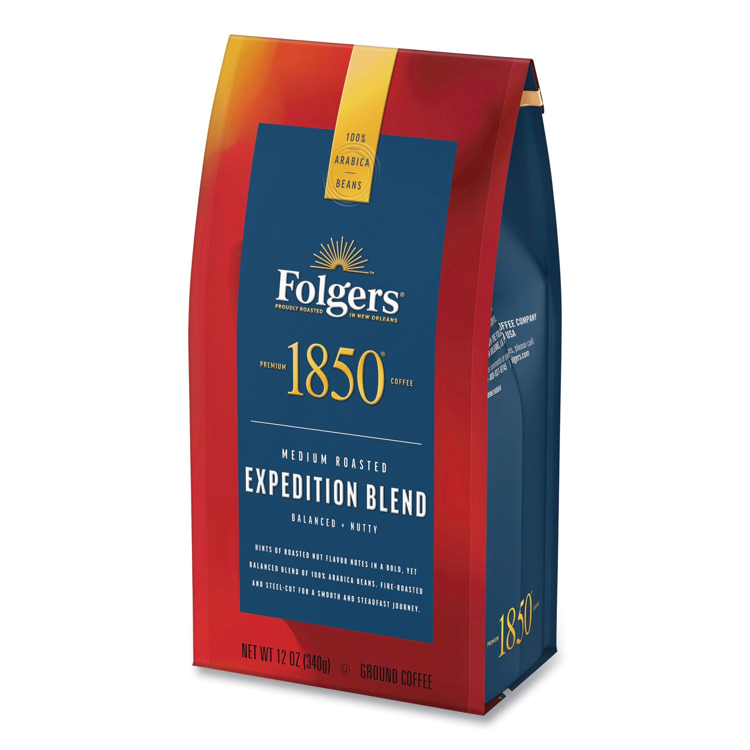 1850 Coffee, Expedition Blend, Medium Roast, Ground, 12 oz Bag