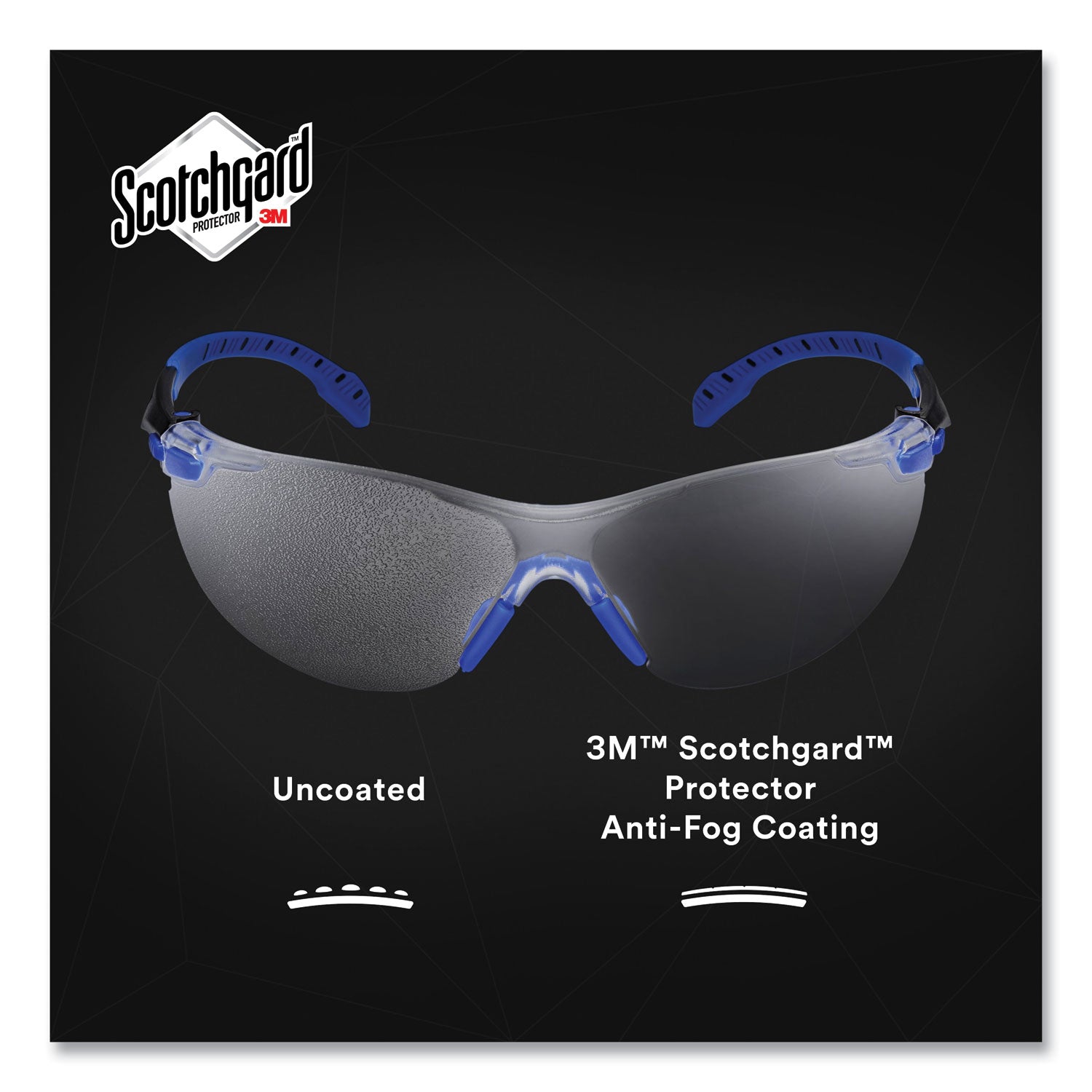 3M™ Solus 1000 Series Safety Glasses, Blue Plastic Frame, Clear Polycarbonate Lens