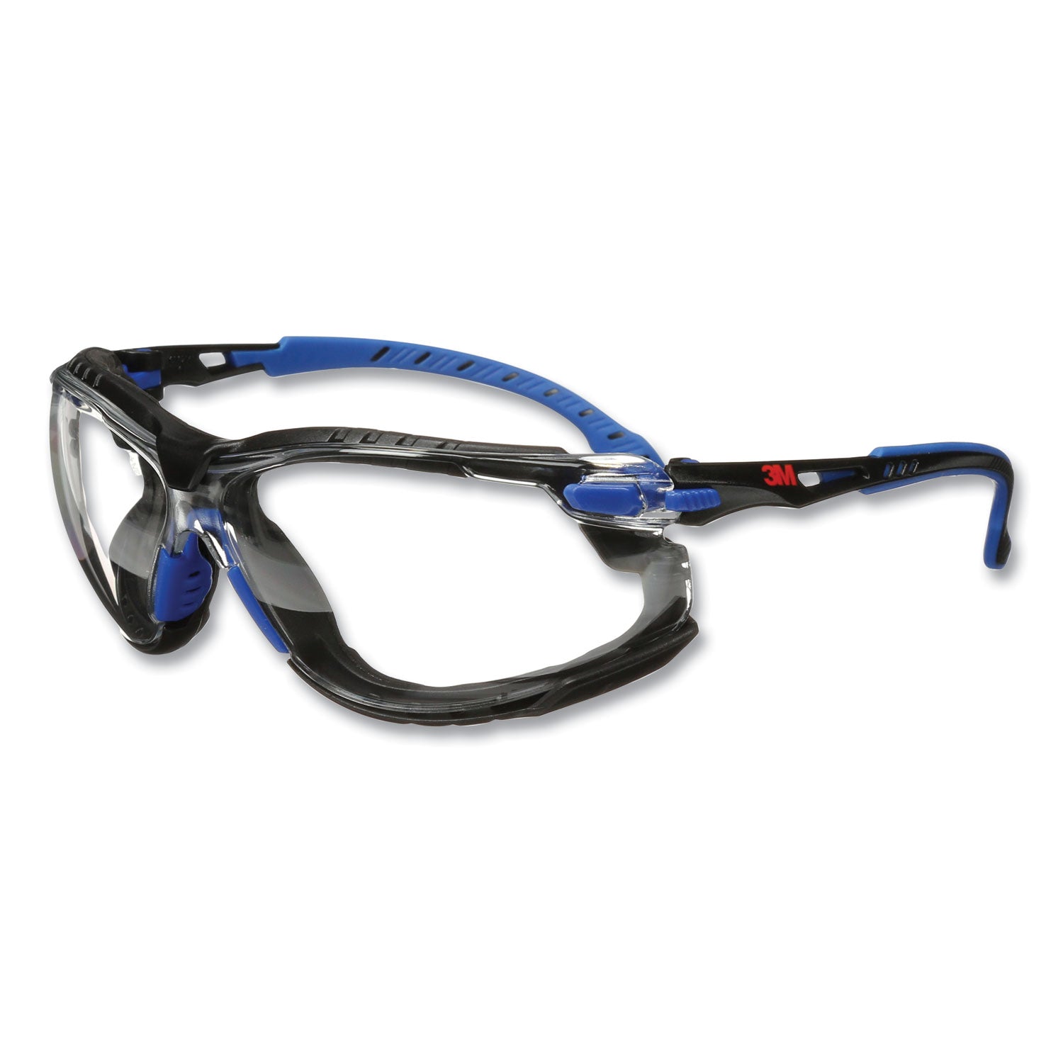 3M™ Solus 1000 Series Safety Glasses, Black/Blue Plastic Frame, Clear Polycarbonate Lens