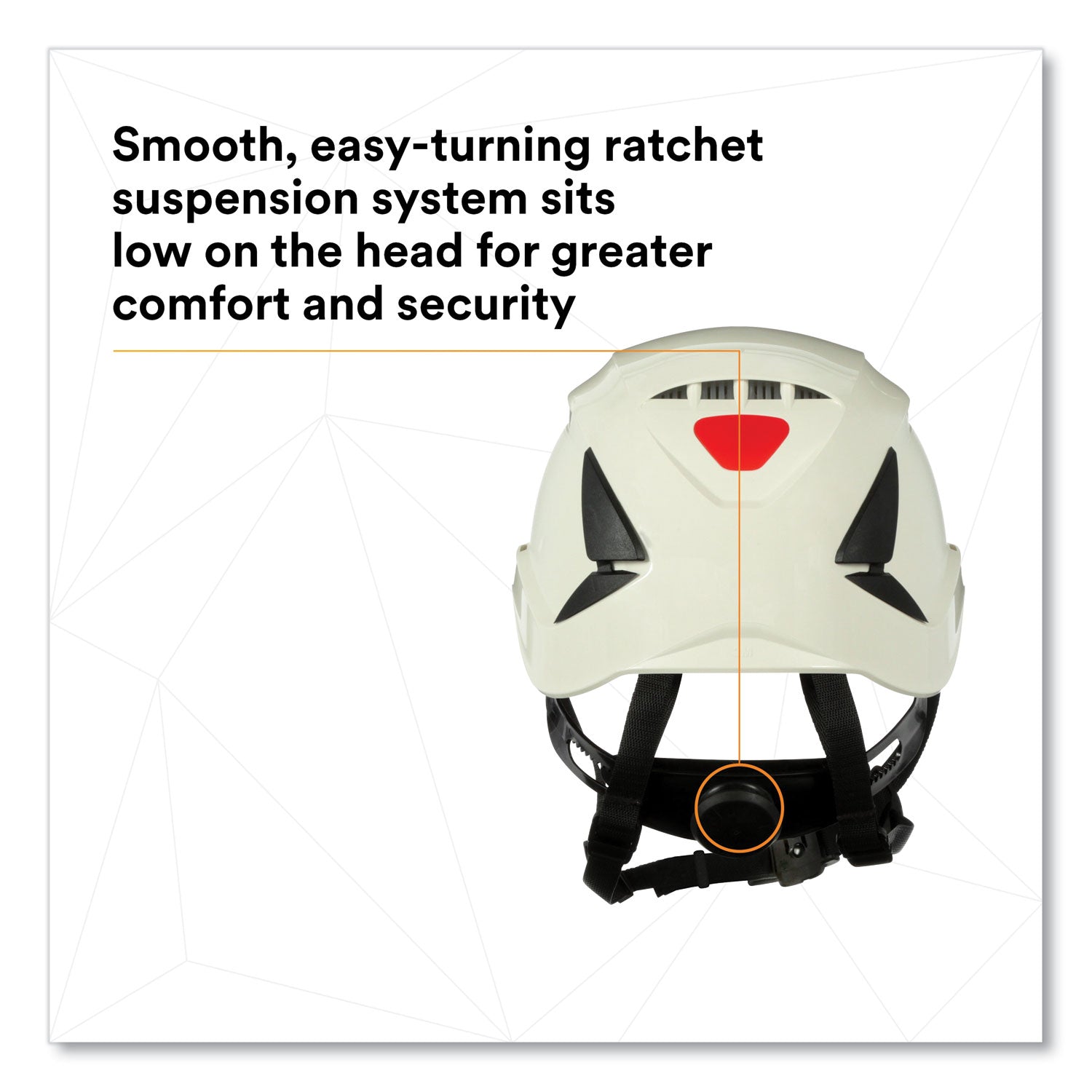 3M™ SecureFit X5000 Series Safety Helmet, Vented, 6-Point Pressure Diffusion Ratchet Suspension, White