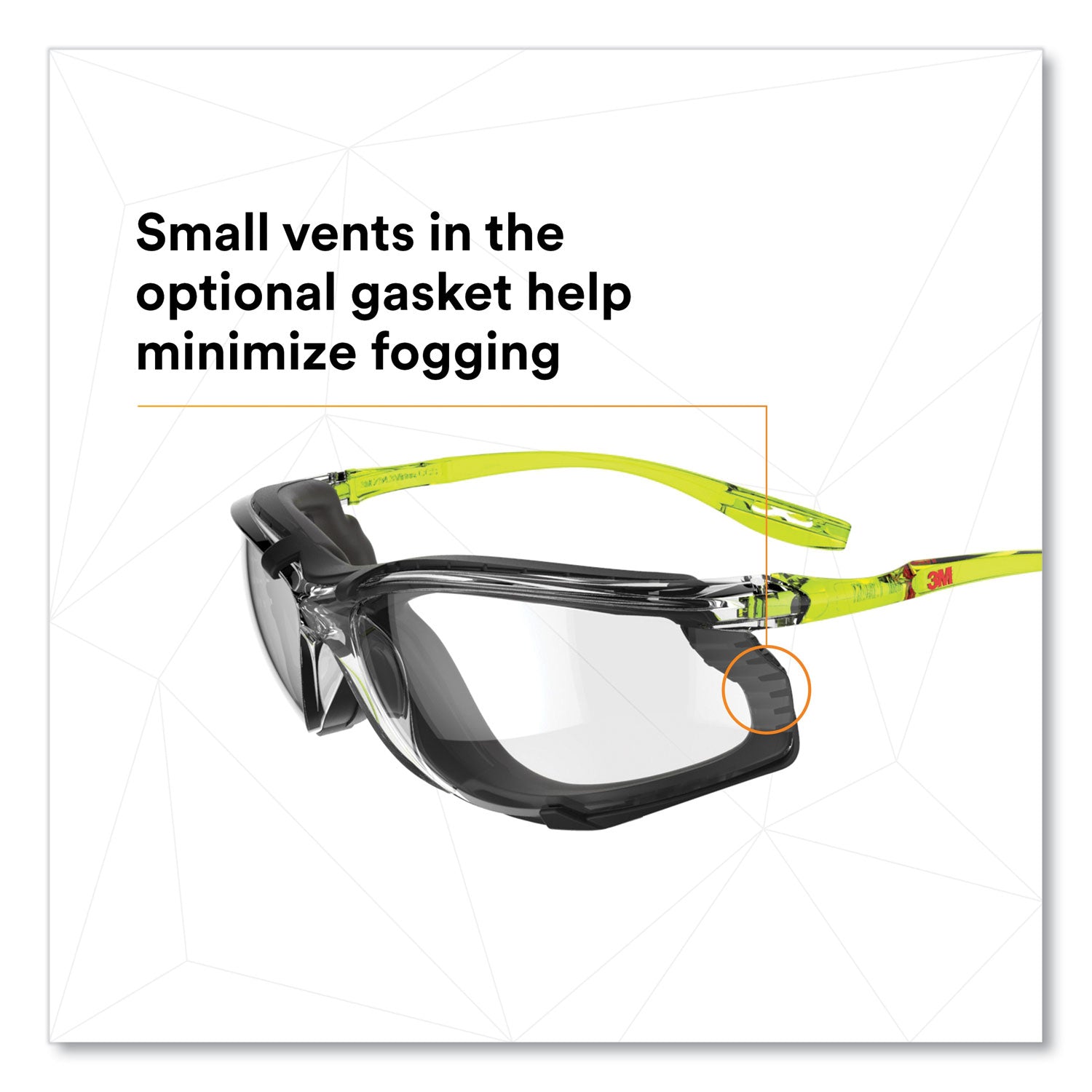 3M™ Solus CCS Series Protective Eyewear, Green Plastic Frame, Clear Polycarbonate Lens