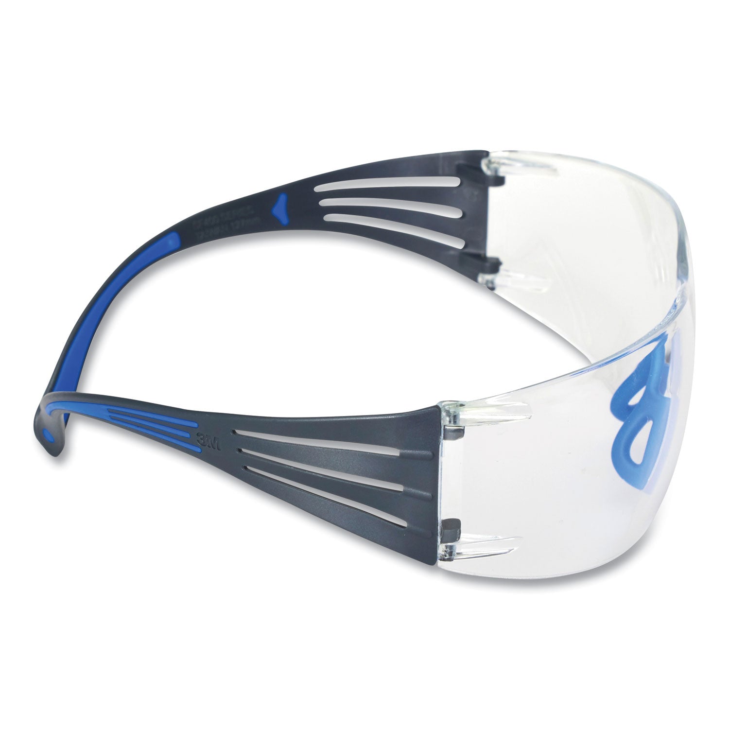 3M™ SecureFit Protective Eyewear, 400 Series, Black/Blue Plastic Frame, Clear Polycarbonate Lens