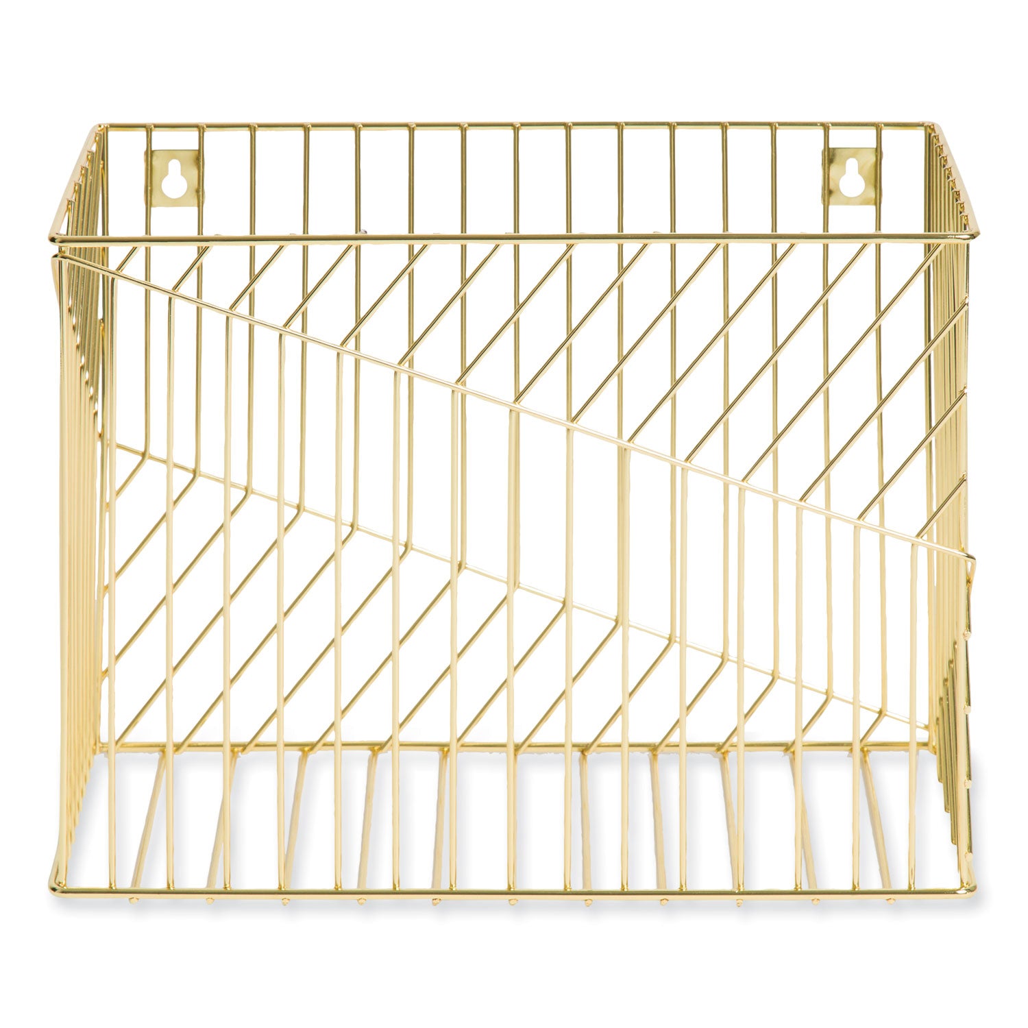 U Brands Vena Hanging File Basket, Letter Size, 6.85" Long, Gold