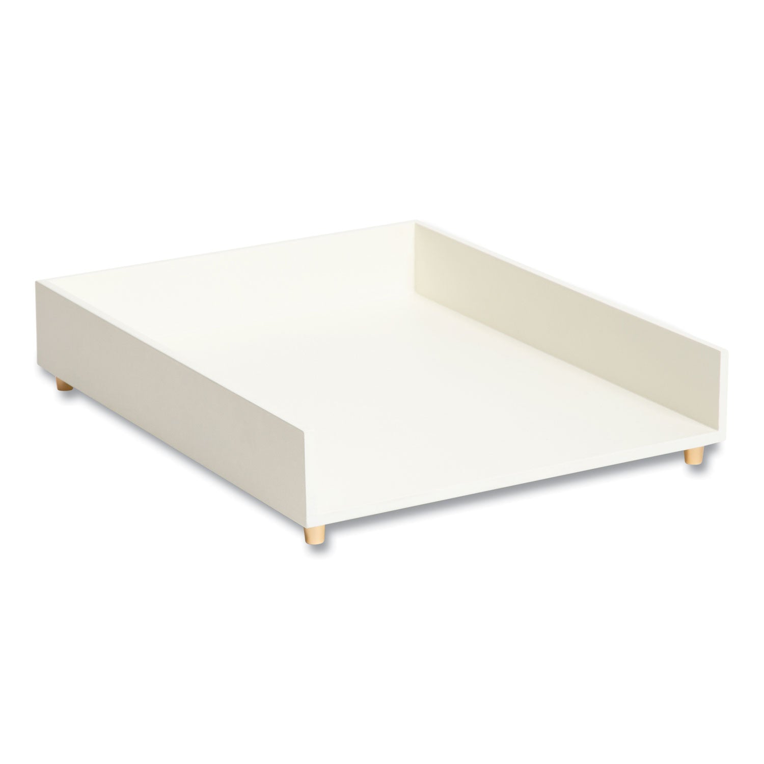 U Brands Juliet Paper Tray, 1 Section, Holds 11" x 8.5" Files, 10 x 12.25 x 2.5, White