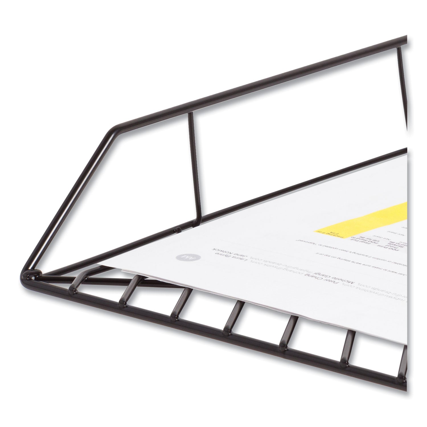 U Brands Vena Paper Tray, 1 Section, Holds 11" x 8.5" Sheets, 10.04 x 12.44 x 2.01, Black