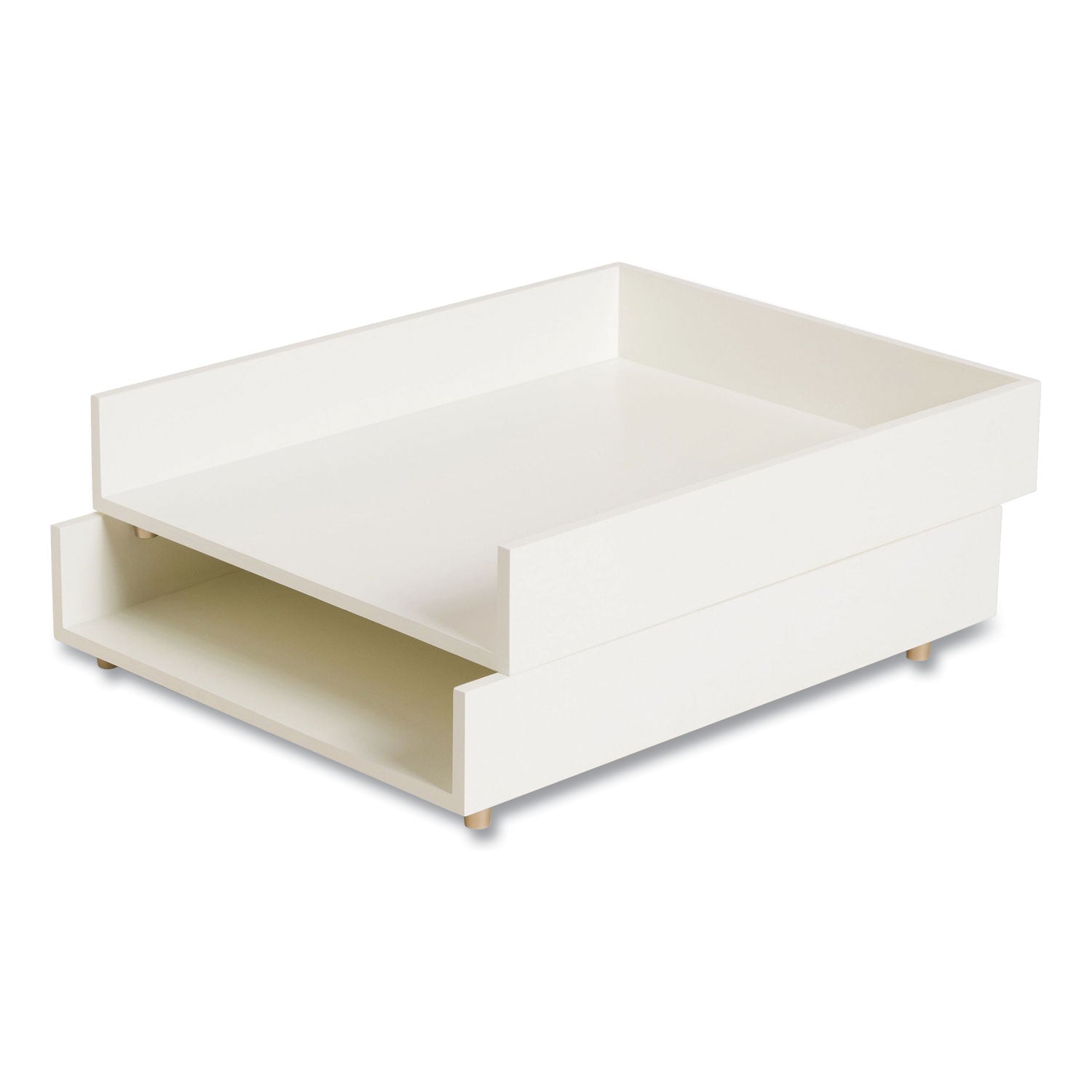 U Brands Juliet Paper Tray, 1 Section, Holds 11" x 8.5" Files, 10 x 12.25 x 2.5, White