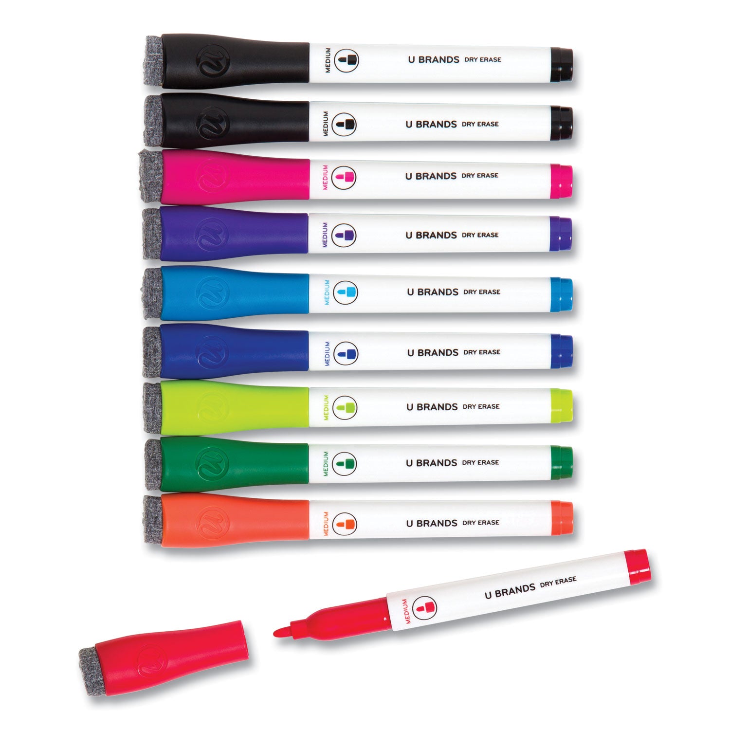 Medium Point Dry Erase Markers, Medium Tip, Assorted Colors, 10/Pack