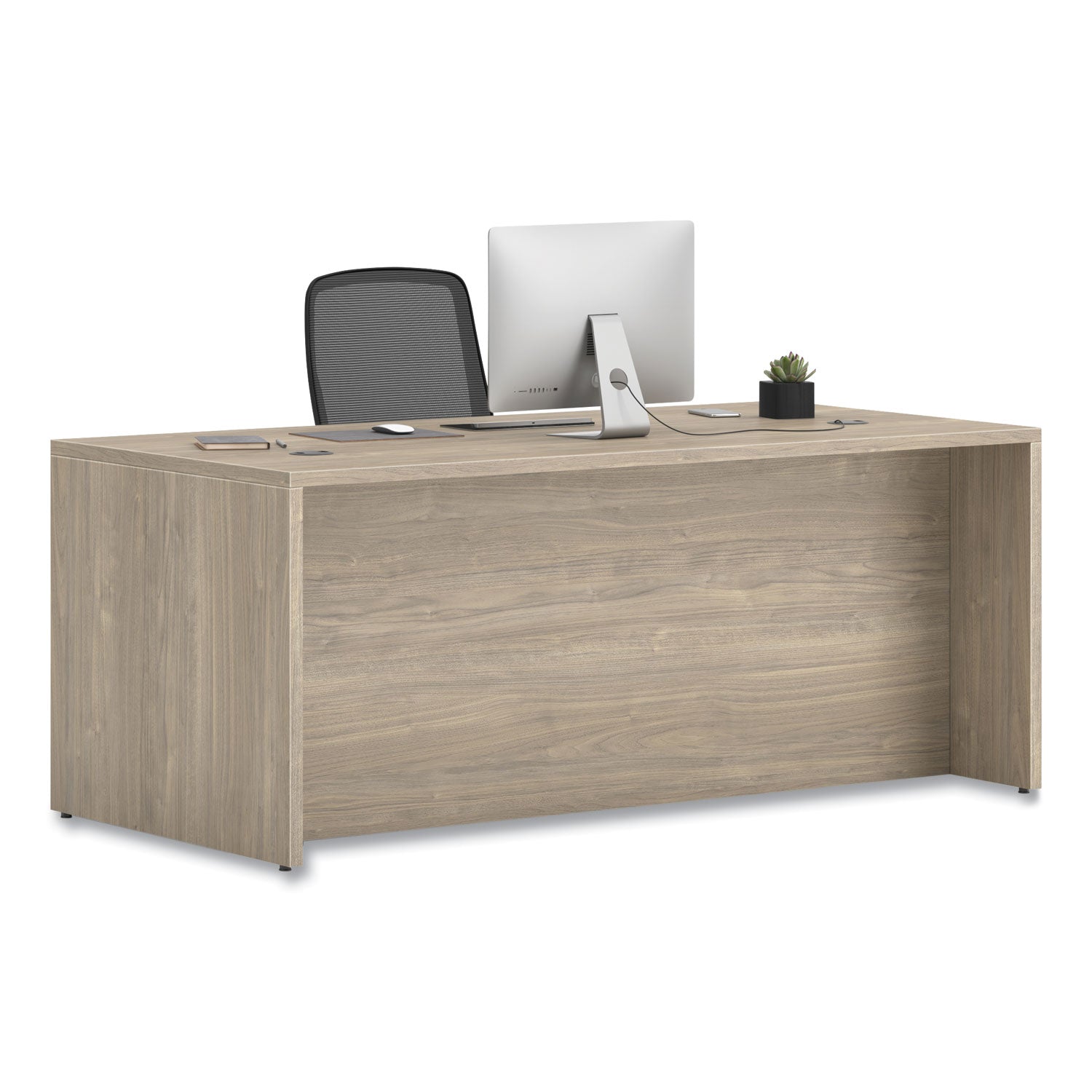 HON® 10500 Series Double Full-Height Pedestal Desk, Left: Box/Box/File, Right: File/File, 72" x 36" x 29.5", Kingswood Walnut