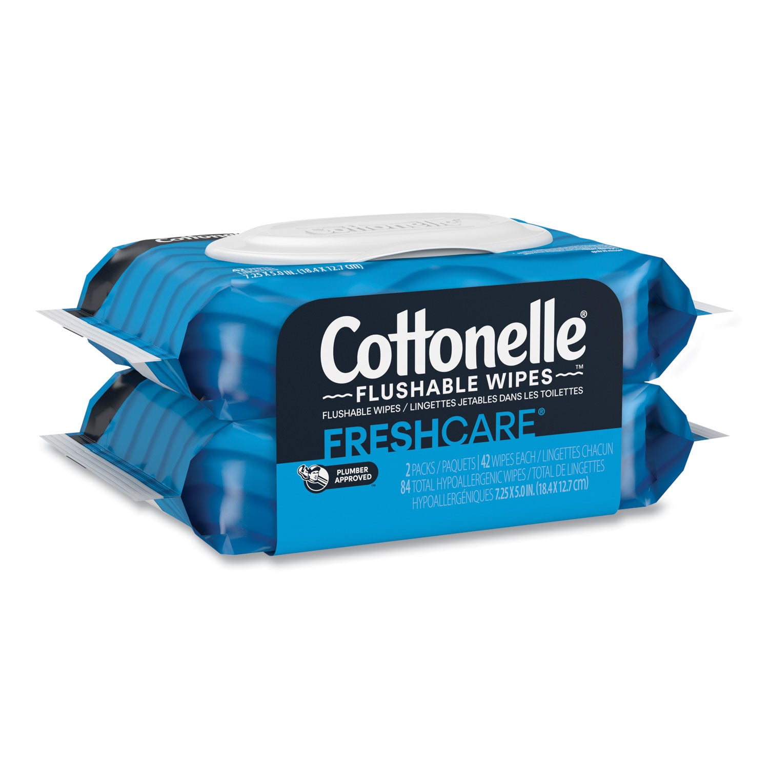 Cottonelle® Fresh Care Flushable Cleansing Cloths, 1-Ply, 3.73 x 5.5, White, 84/Pack