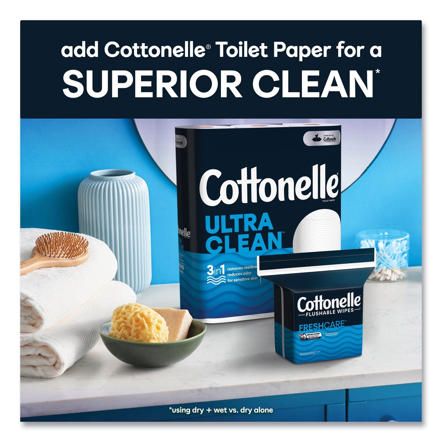 Cottonelle® Flushable Wet Wipes, Zip Pack Refill, White, 5 x 7.25, 252/Pack