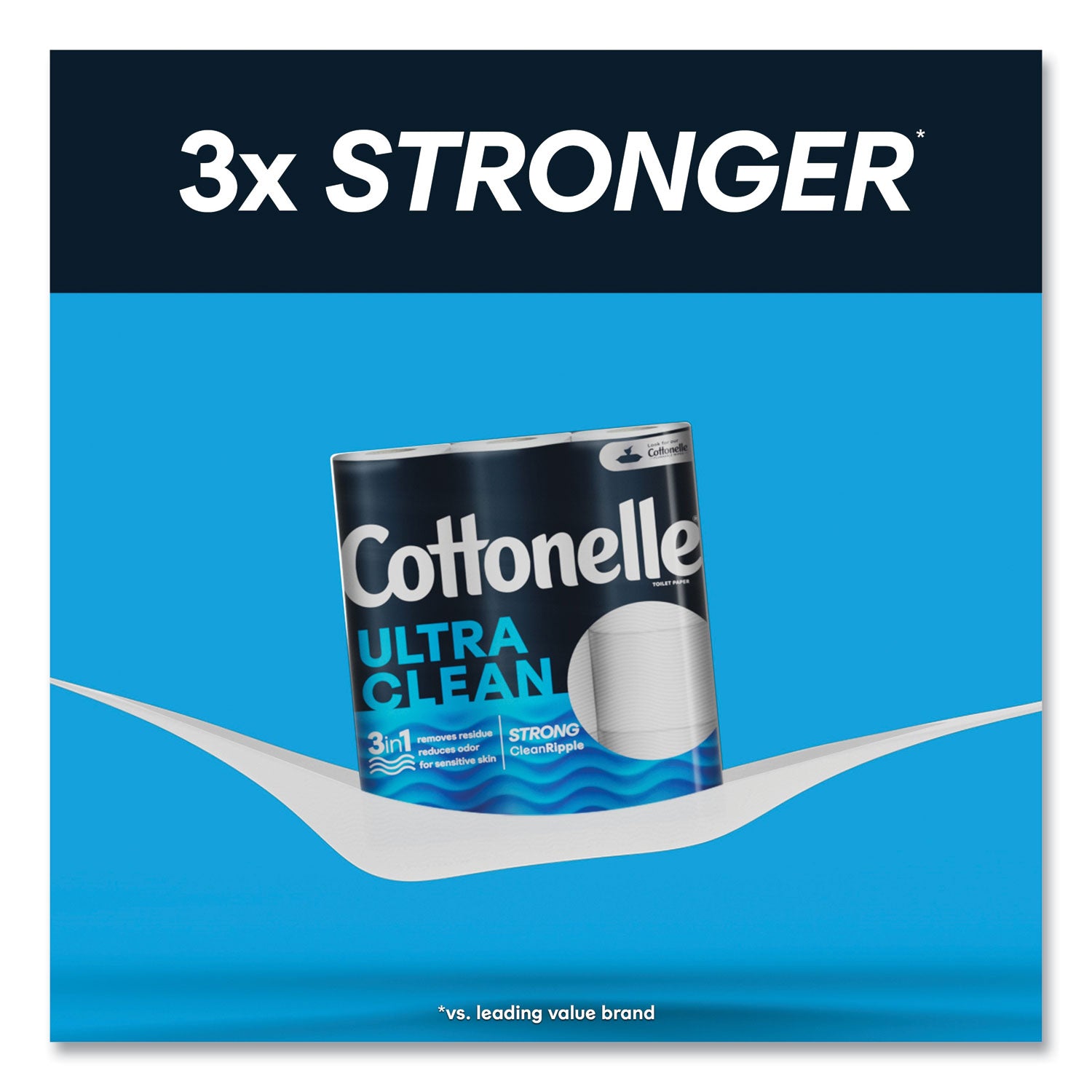 Cottonelle® Ultra CleanCare Toilet Paper, Strong Tissue, Mega Rolls, Septic Safe, 1-Ply, White, 284/Roll, 12 Rolls/Pack, 48 Rolls/Carton