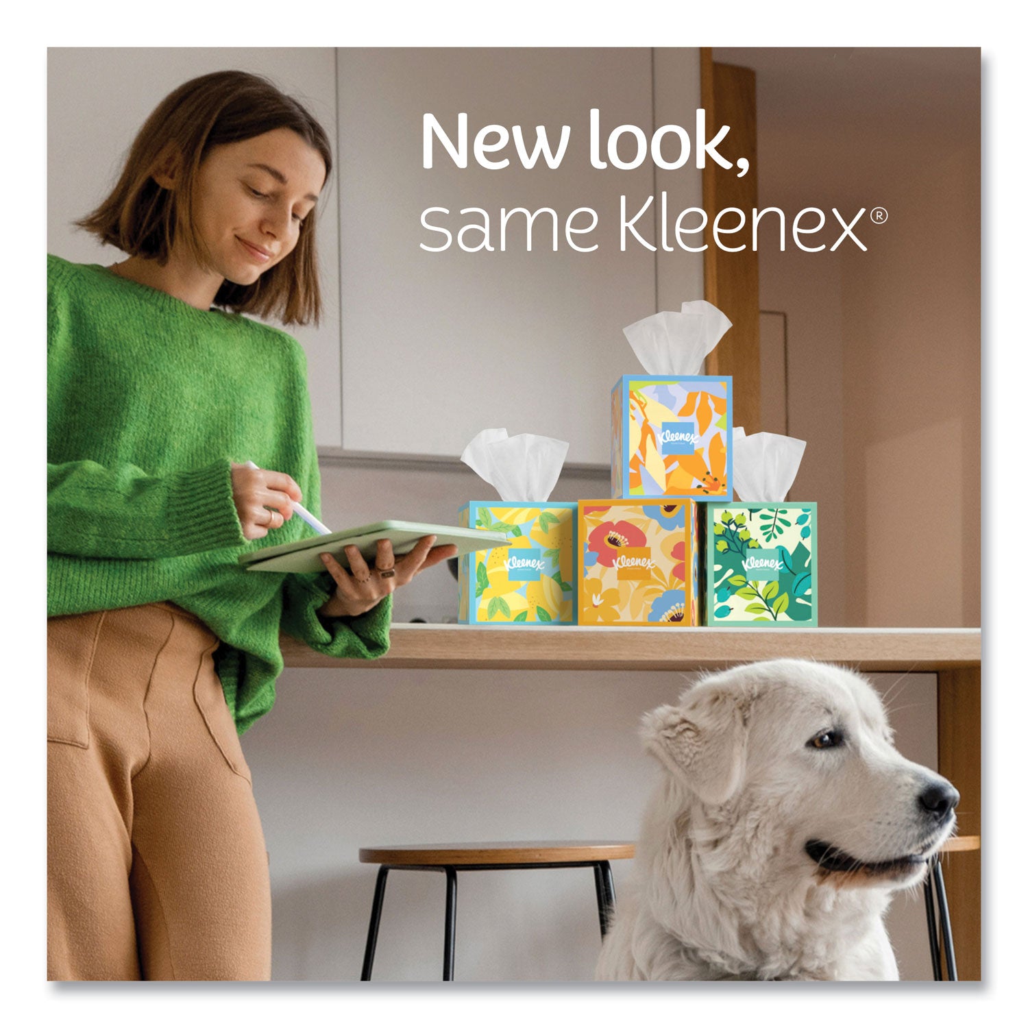 Kleenex® Lotion Facial Tissue, 3-Ply, White, 60 Sheets/Box, 27 Boxes/Carton