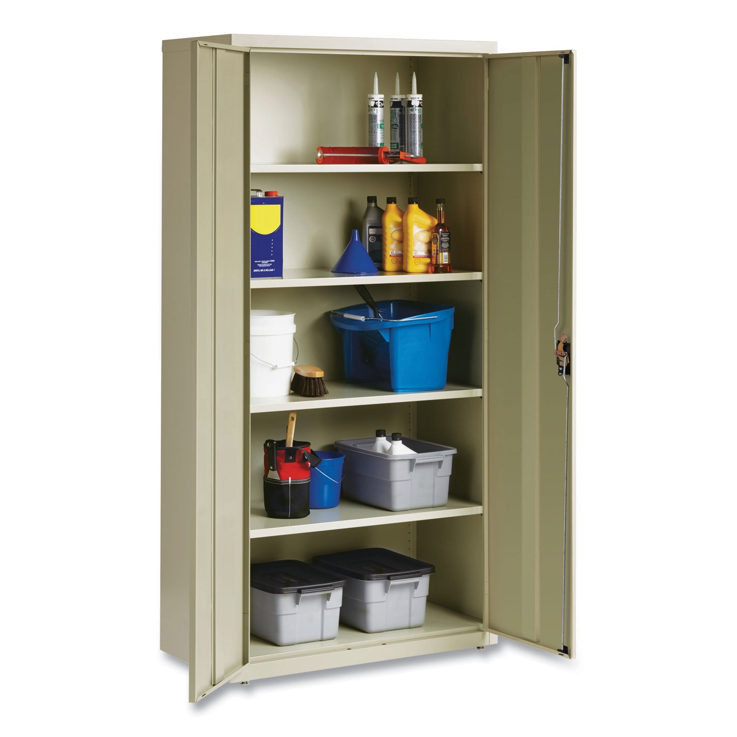 Alera® Economy Assembled Storage Cabinets, 5 Shelves, 36" x 18" x 72", Putty