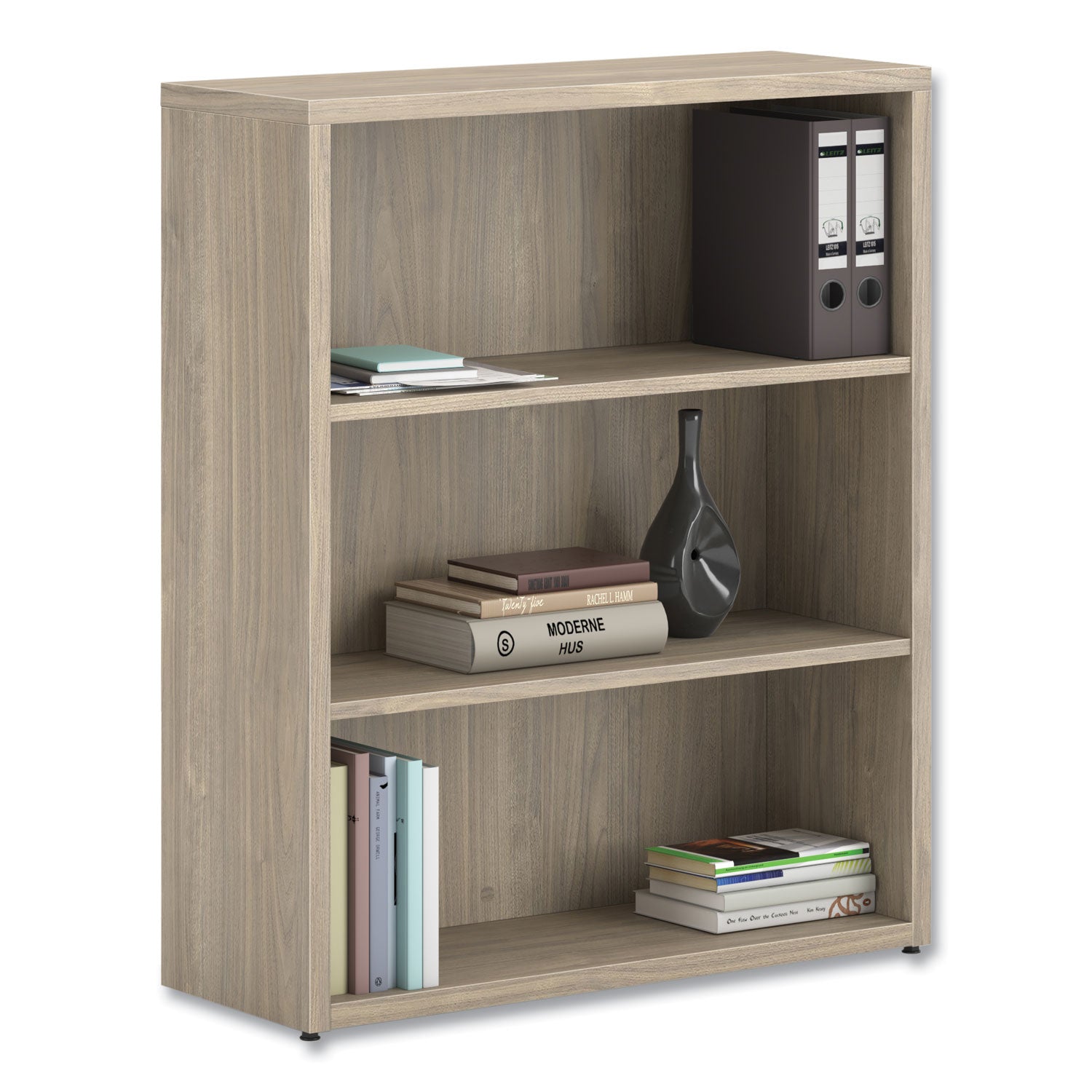 HON® 10500 Series Laminate Bookcase, Three Shelves, 36" x 13" x 43.75", Kingswood Walnut