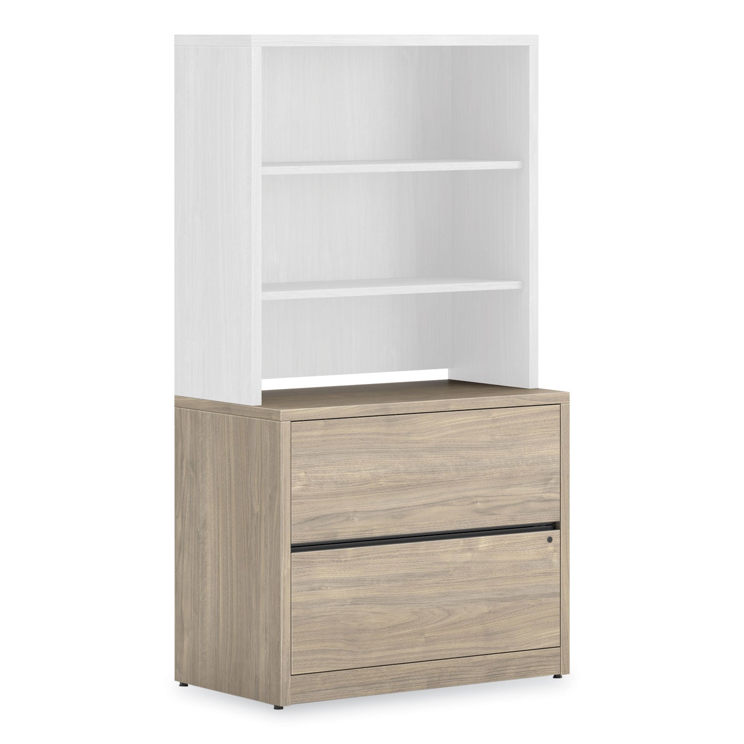 HON® 10500 Series Lateral File, 2 Legal/Letter-Size File Drawers, Kingswood Walnut, 36" x 20" x 29.5"