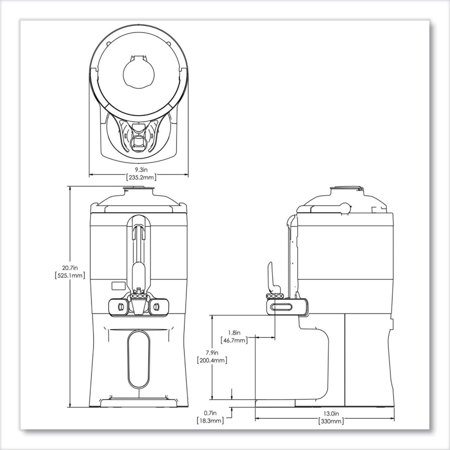 BUNN® ThermoFresh Server with Mechanical Sight Gauge, 128 oz, Silver/Black