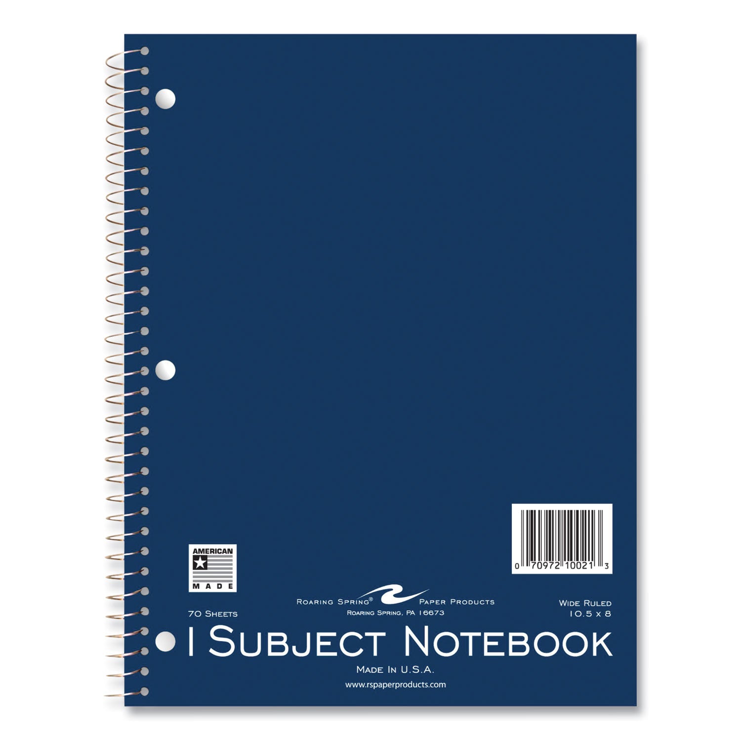 Subject Wirebound Promo Notebook, 1-Subject, Wide/Legal Rule, Assorted Cover, (70) 10.5 x 8 Sheets, 24/Carton