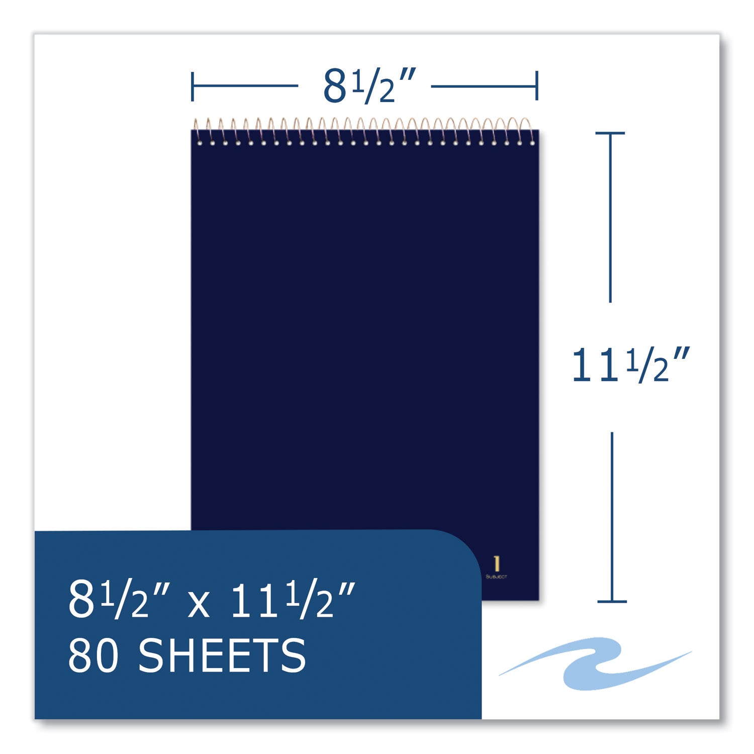 Roaring Spring® Flipper Subject Wirebound Notebook, 1-Subject, Assorted Cover Colors, (80) 8.5 x 11.5 Sheets, 24/Carton