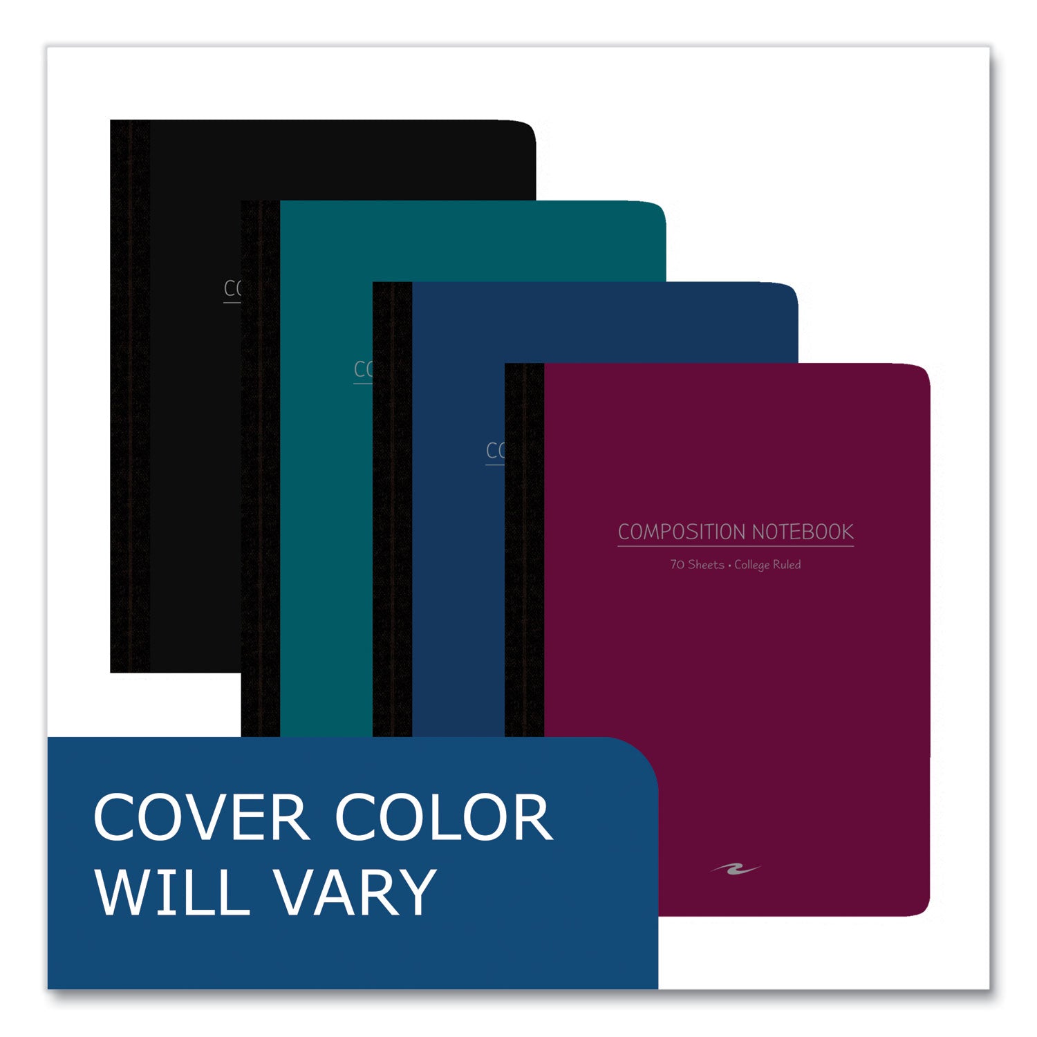 Roaring Spring® Poly Flex Composition Notebook, Med/College Rule, Assorted Cover, (70) 9.75 x 7.5 Sheets, 24/Carton