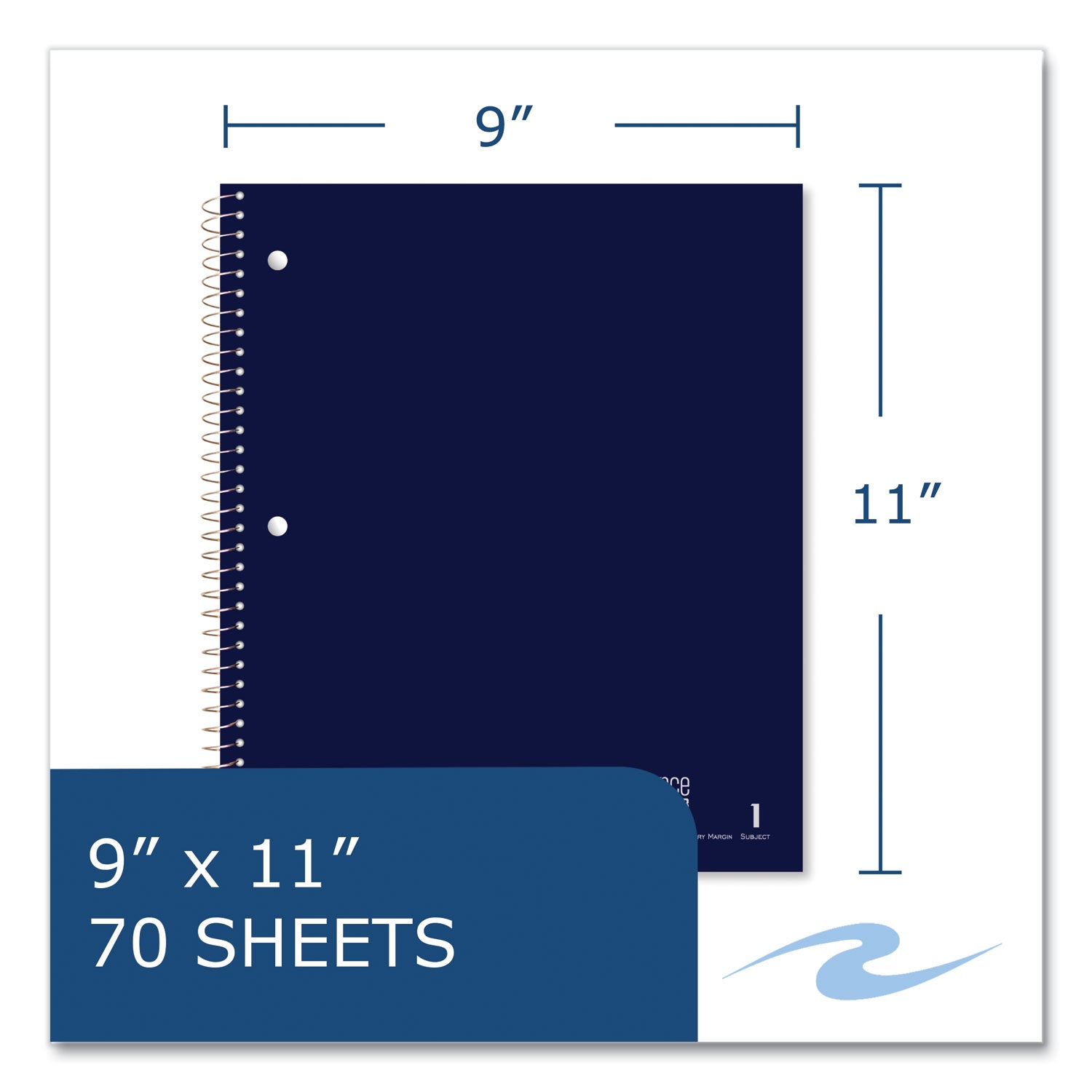 Roaring Spring® Subject Wirebound Notebook, 1-Subject, Medium/College Rule, Assorted Cover, (80) 11 x 9 Sheets, 24/Carton