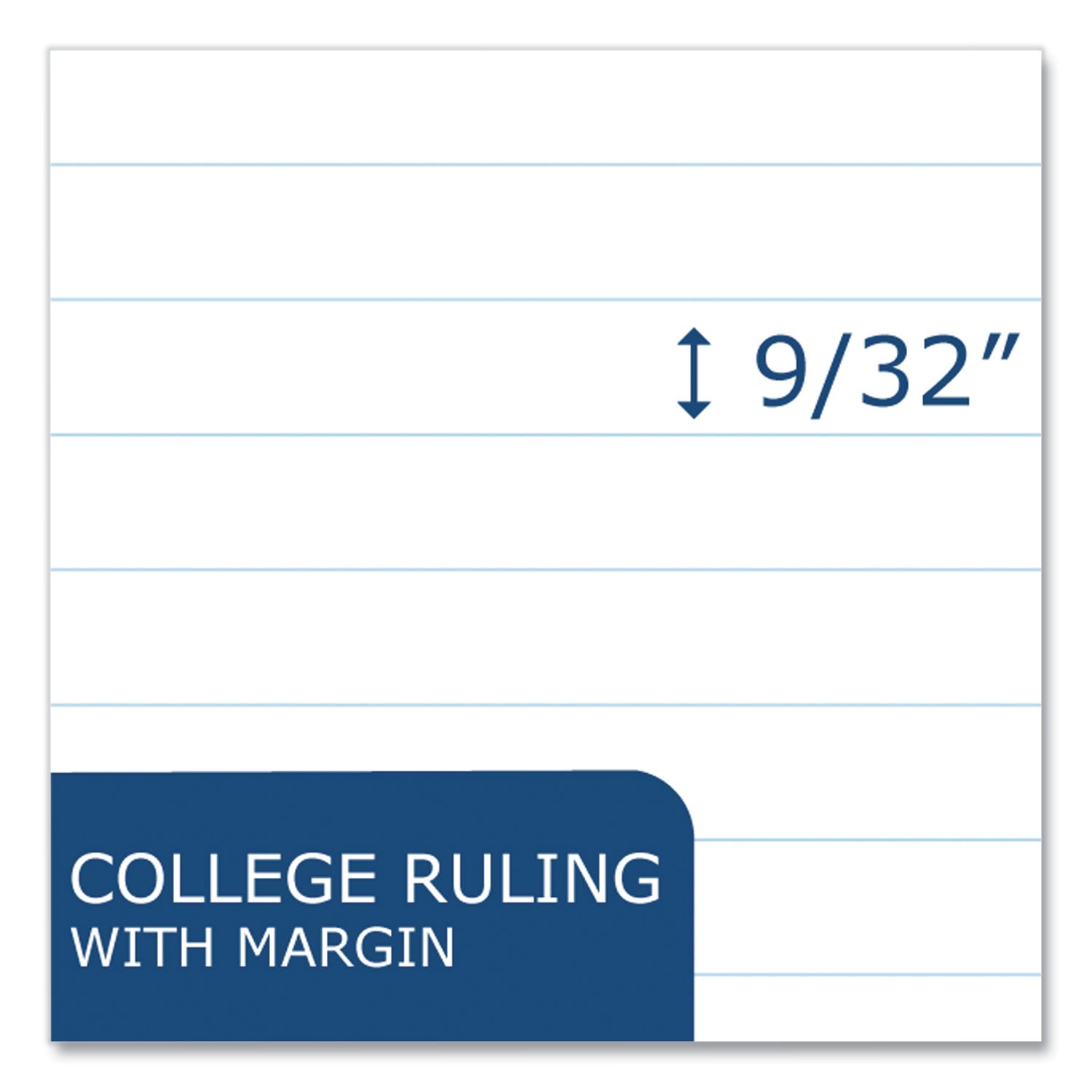 Roaring Spring® Stiff-Back Pad, Medium/College Rule, 100 White 8.5 x 11 Sheets, 36/Carton