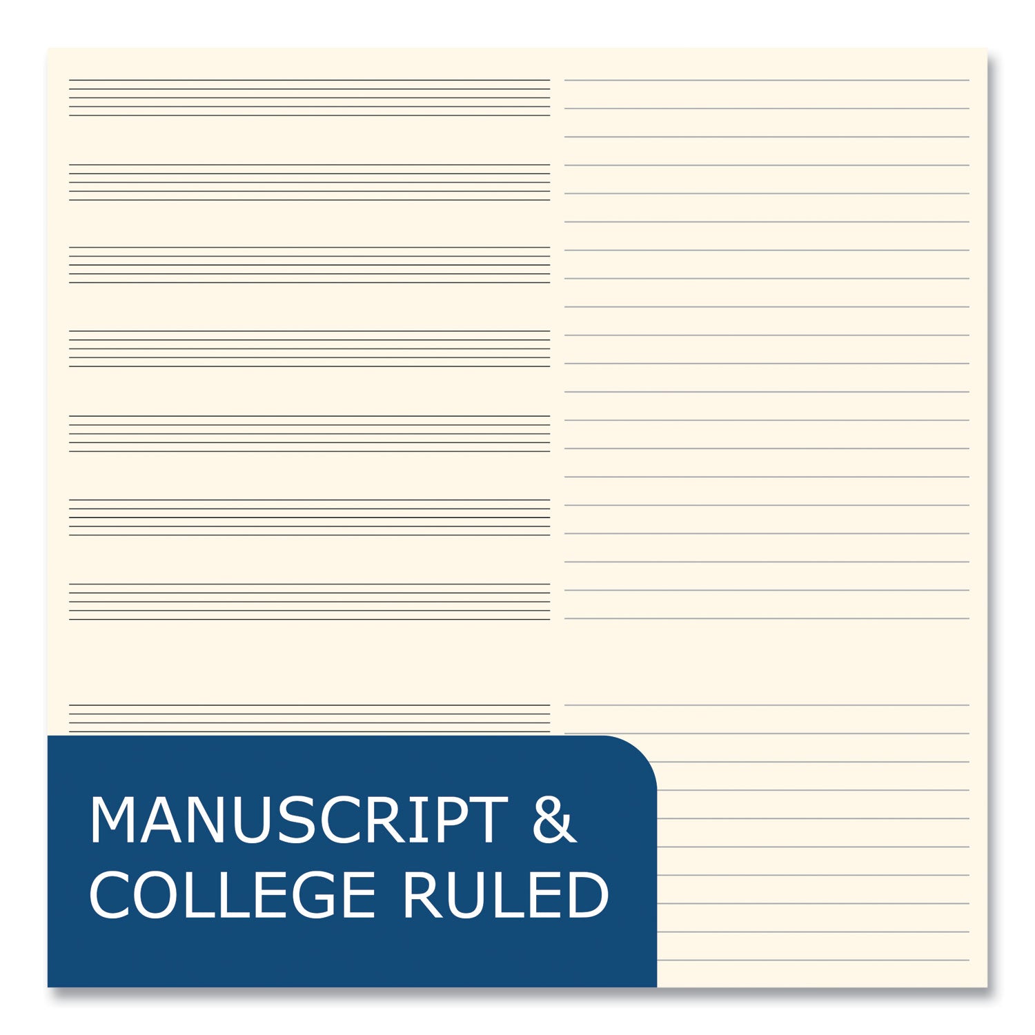 Roaring Spring® Music Notebook, Medium/College Rule, Transcription Format, Blue Cover, (32) 8.5 x 11 Sheets, 24/Carton