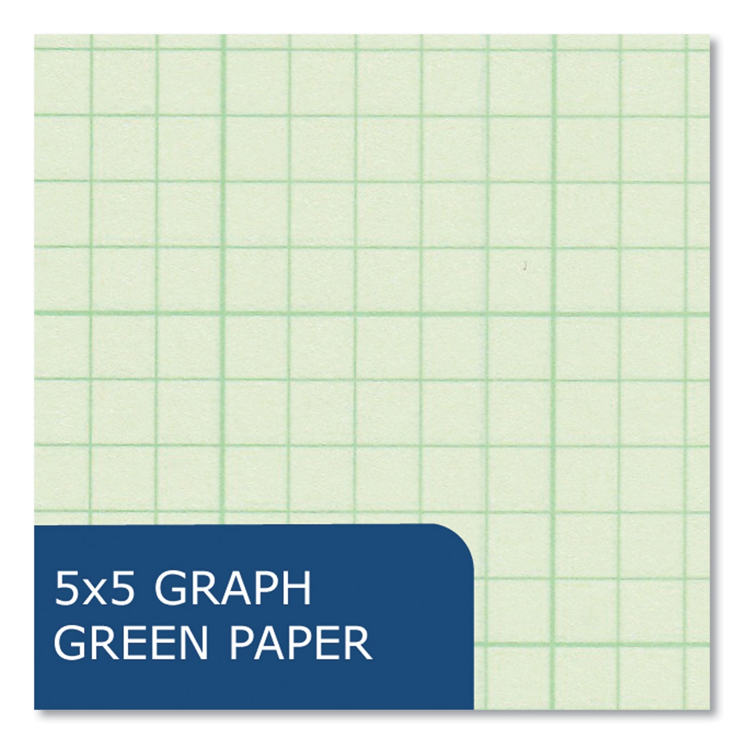 Roaring Spring® Engineer Pad, (1.25" Margin), Quad Rule (5 sq/in, 1 sq/in), 200 Light Green 8.5 x 11 Sheets/Pad, 12/Carton