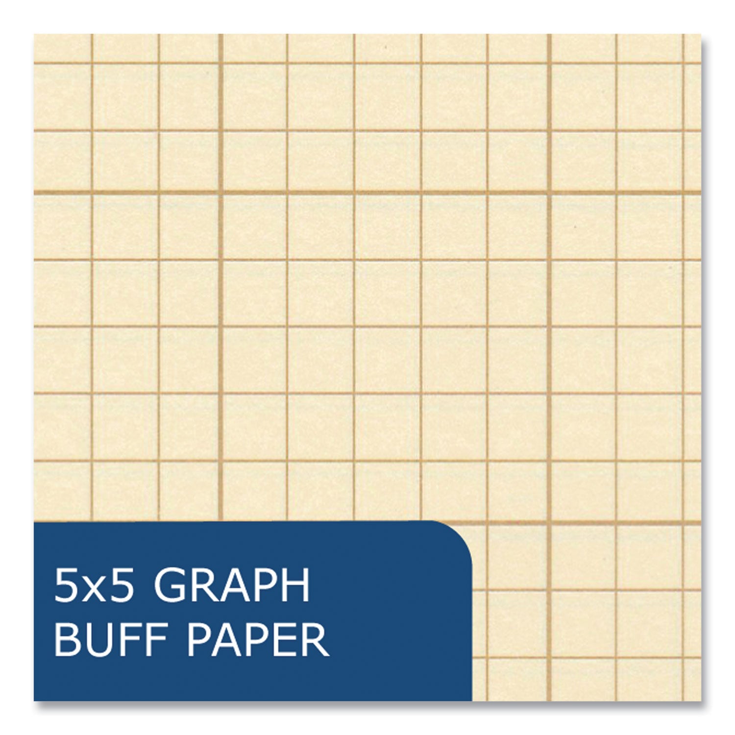 Roaring Spring® Covered Engineering Pad, 5 sq/in Quadrille Rule, 80 Buff 8.5 x 11 Sheets, 24/Carton