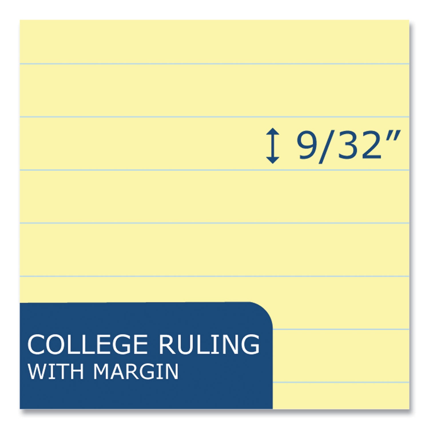 Roaring Spring® WIDE Landscape Format Writing Pad, Medium/College Rule, 40 Canary 11 x 9.5 Sheets, 18/Carton