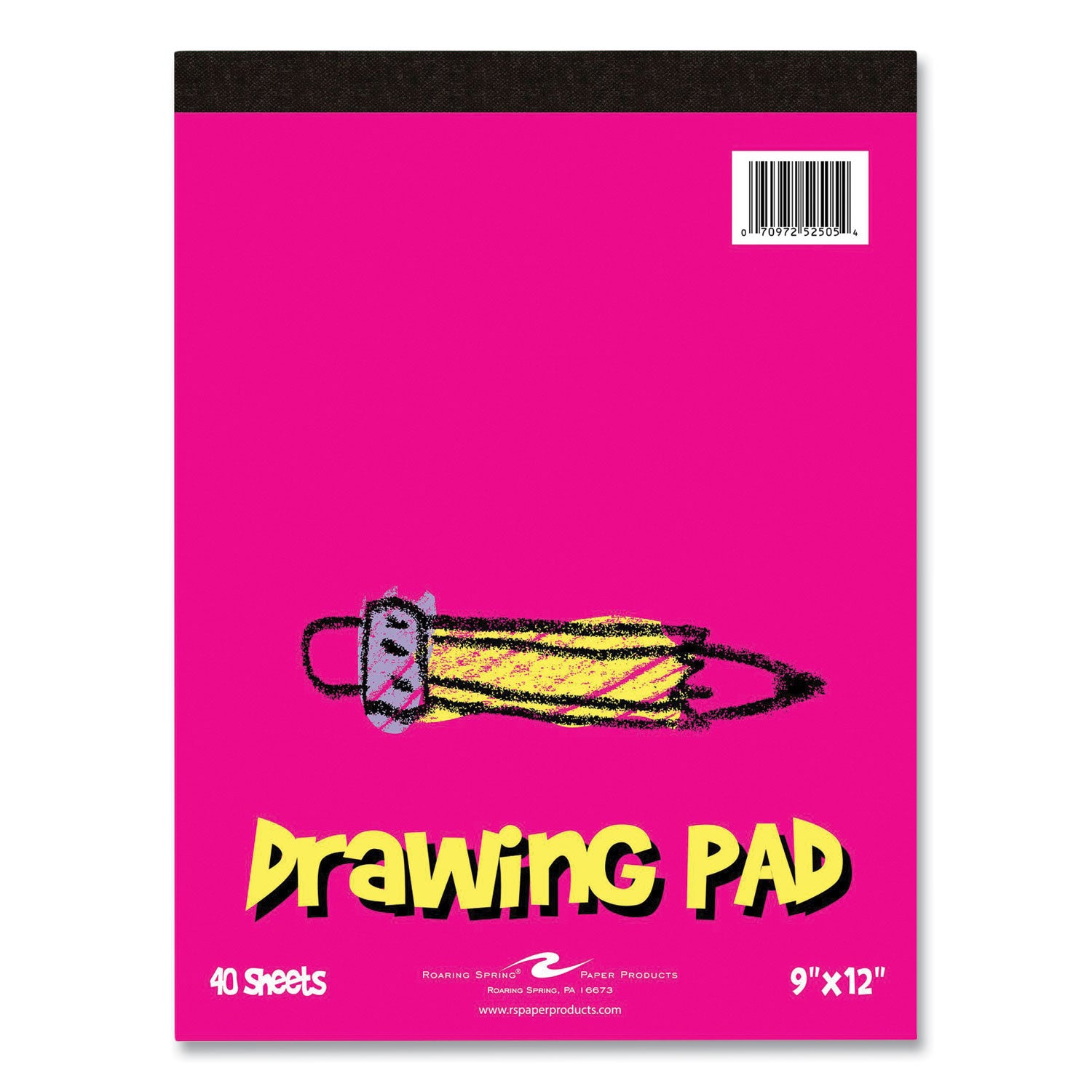 Roaring Spring® Kids Drawing Pad, 40 White 9 x 12 Sheets, 12/Carton