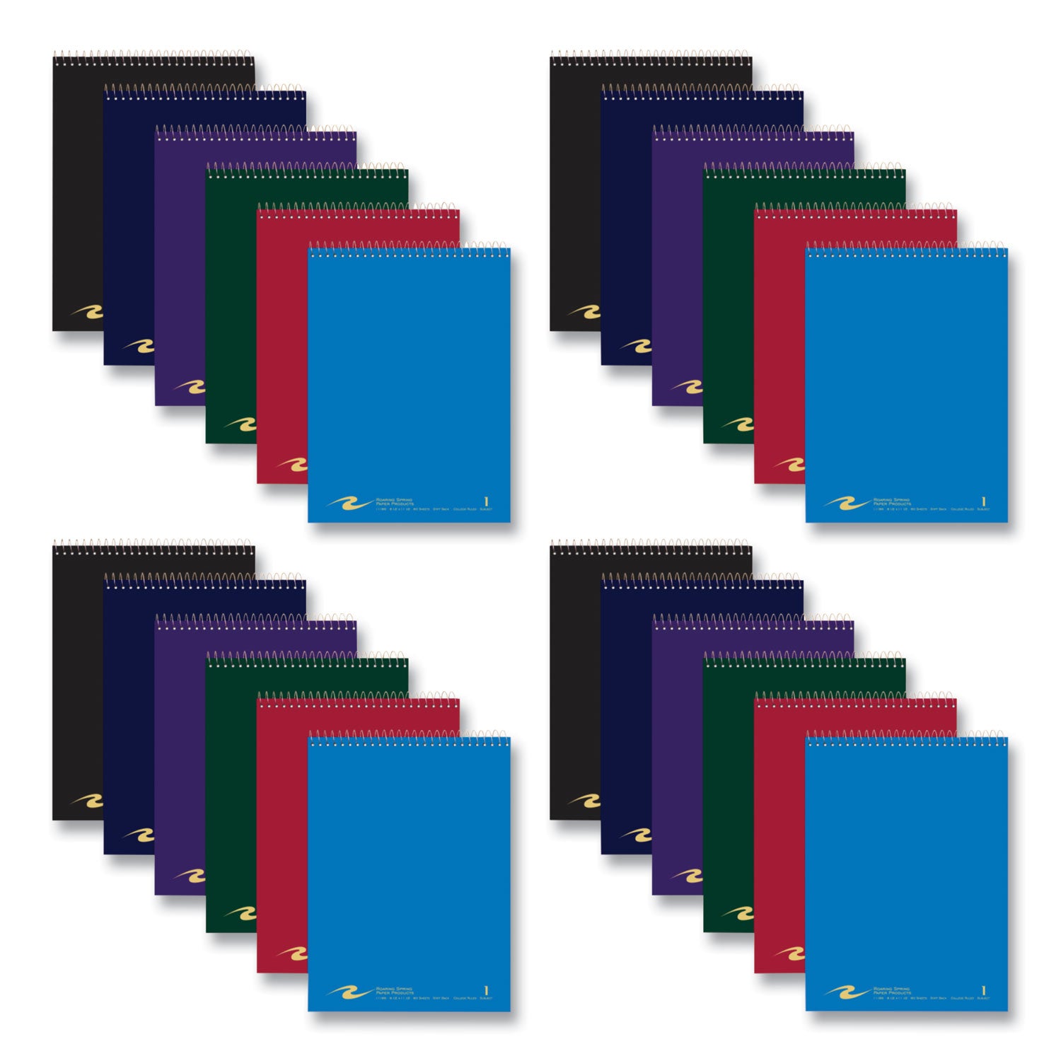 Flipper Subject Wirebound Notebook, 1-Subject, Assorted Cover Colors, (80) 8.5 x 11.5 Sheets, 24/Carton