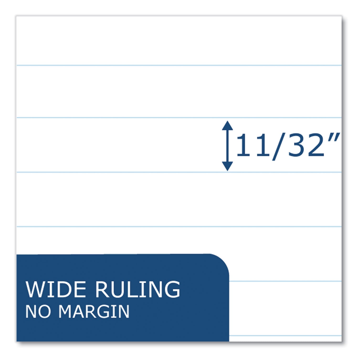 Roaring Spring® Boardroom Gummed Pad, Wide Rule, 50 White 8.5 x 11 Sheets, 72/Carton