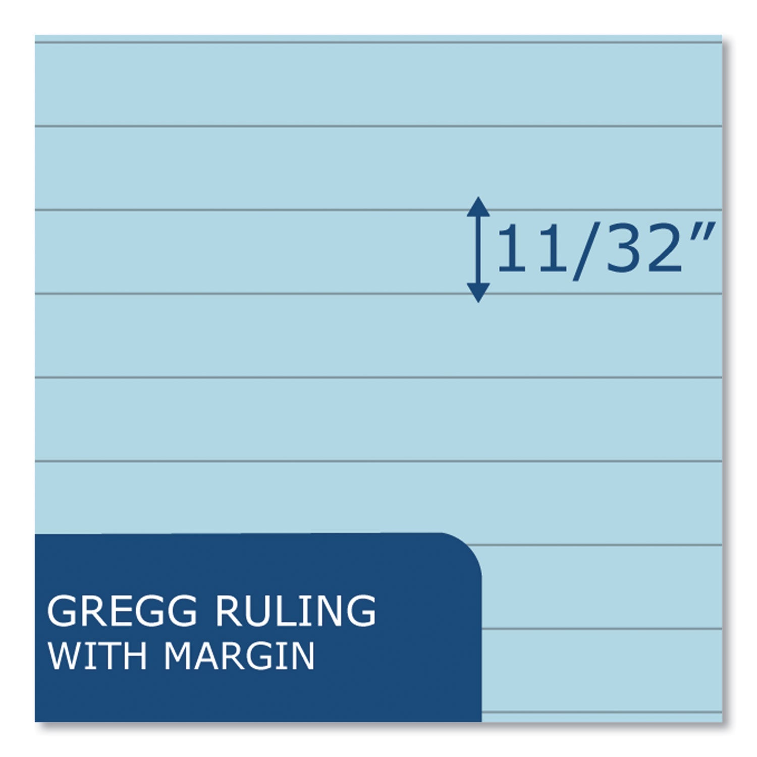 Roaring Spring® EnviroShades Steno Pad, Gregg Rule, White Cover, 80 Blue 6 x 9 Sheets, 24 Pads/Carton