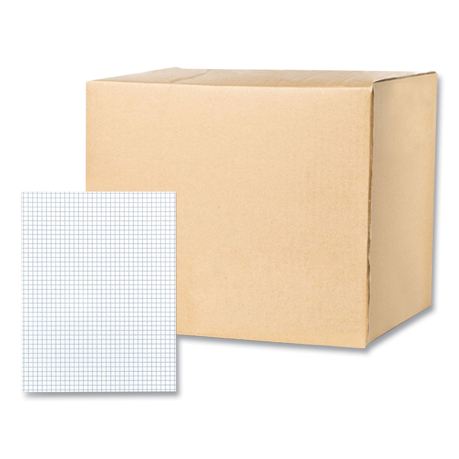 Gummed Pad, 4 sq/in Quadrille Rule, 50 White 8.5 x 11 Sheets, 72/Carton