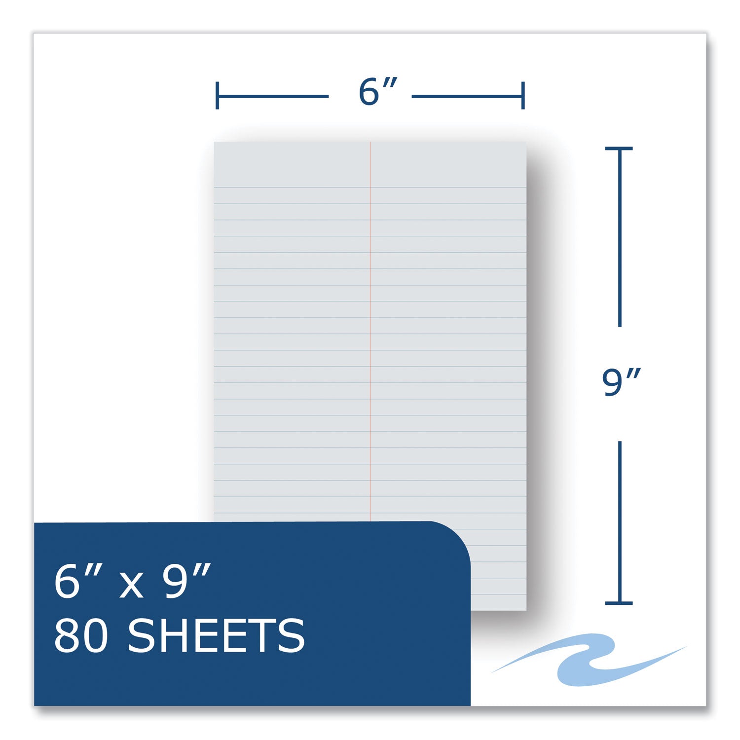 Roaring Spring® EnviroShades Steno Pad, Gregg Rule, White Cover, 80 Gray 6 x 9 Sheets, 24 Pads/Carton