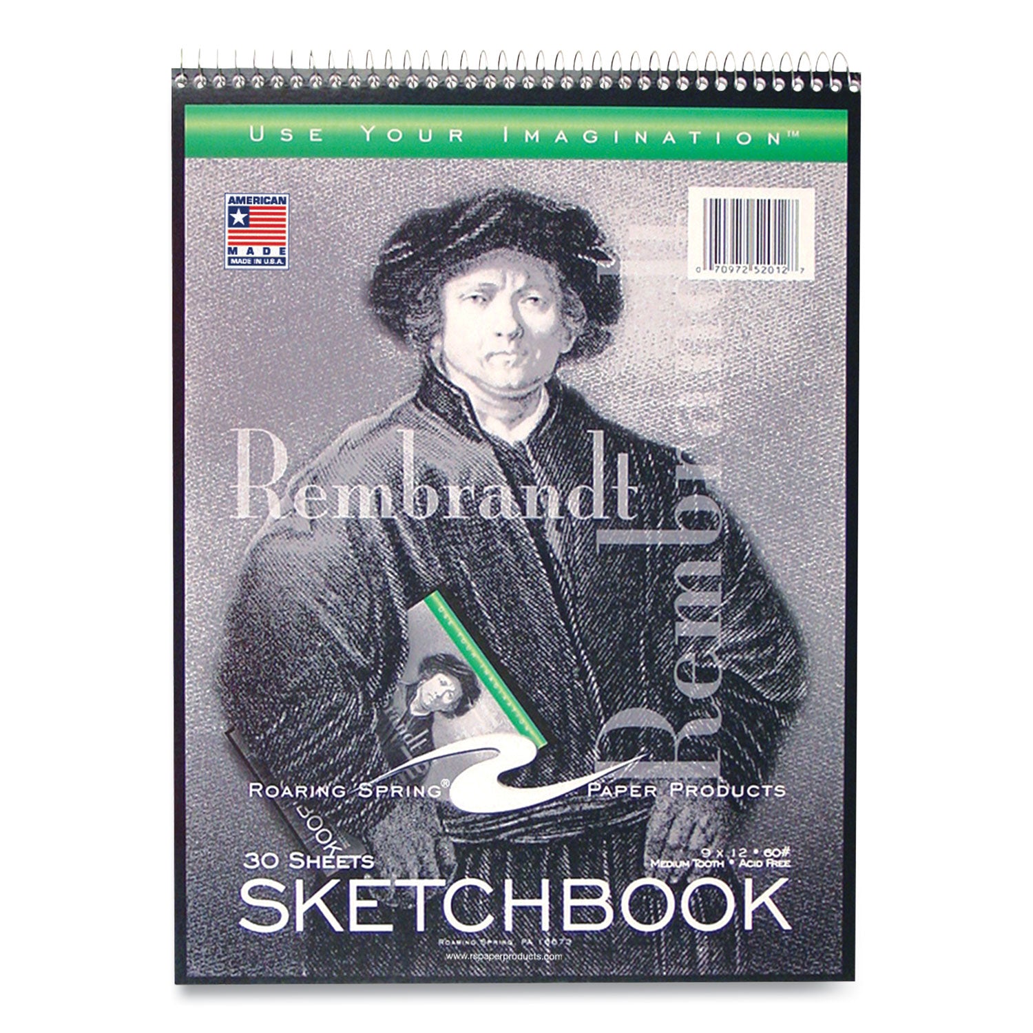 Roaring Spring® Sketch Pad, Unruled, Rembrandt Photography Cover, (30) 9 x 12 Sheets,12/Carton