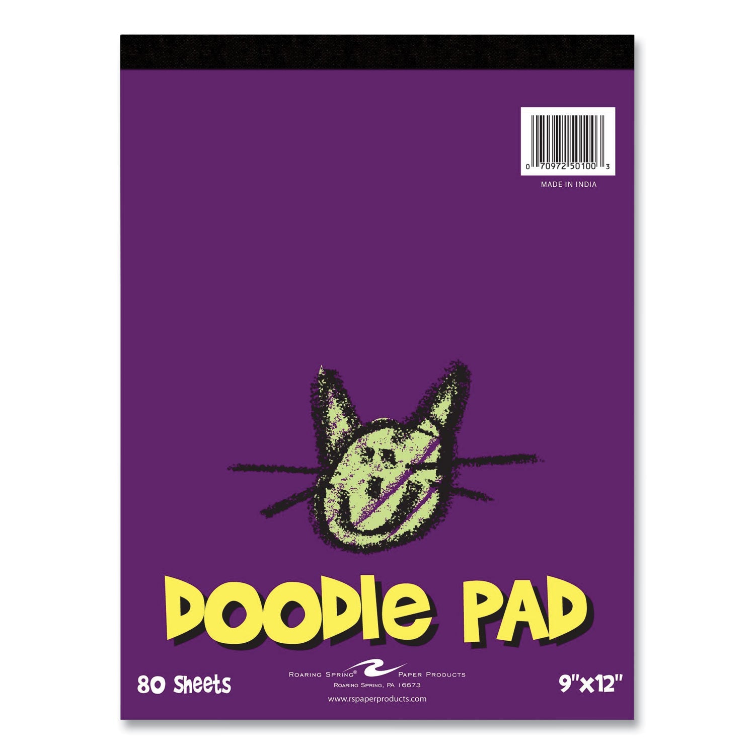 Kids Doodle Pad, 80 White 9 x 12 Sheets, 12/Carton