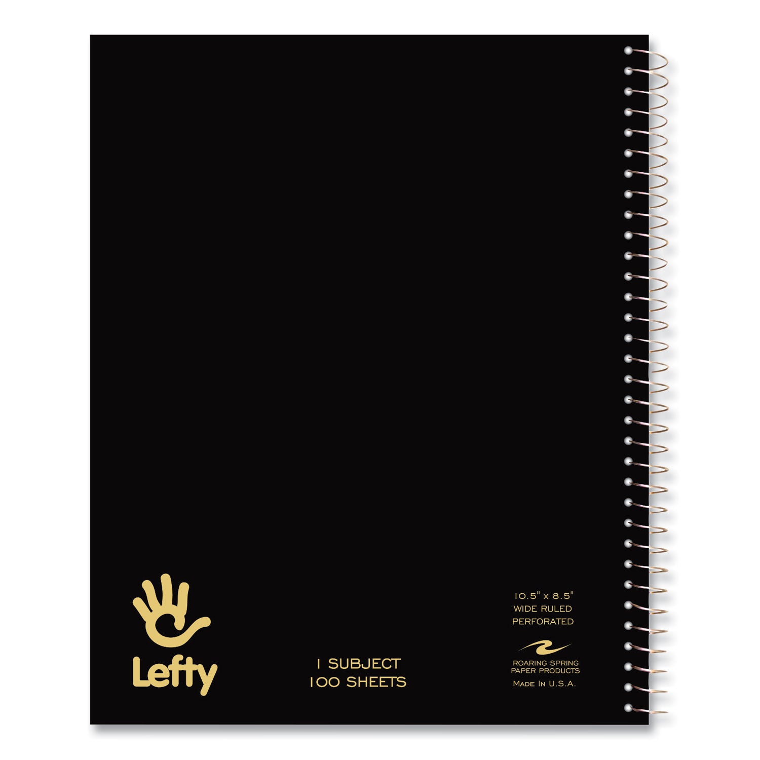 Roaring Spring® Lefty Notebook, 1-Subject, Wide/Legal Rule, Assorted Cover Colors, (100) 10.5 x 8.5 Sheets, 24/Carton