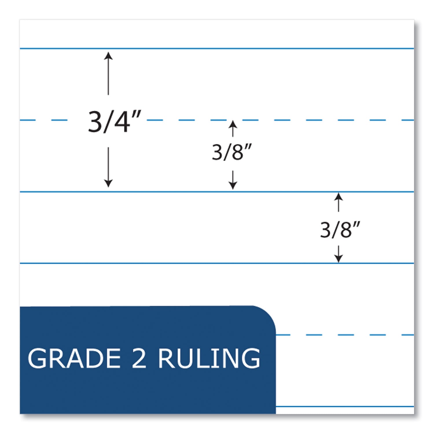 Roaring Spring® Wirebound Notebook, Grade 2 Manuscript Format, Blue Marble Cover, (36) 10.5 x 8 Sheets, 48/Carton