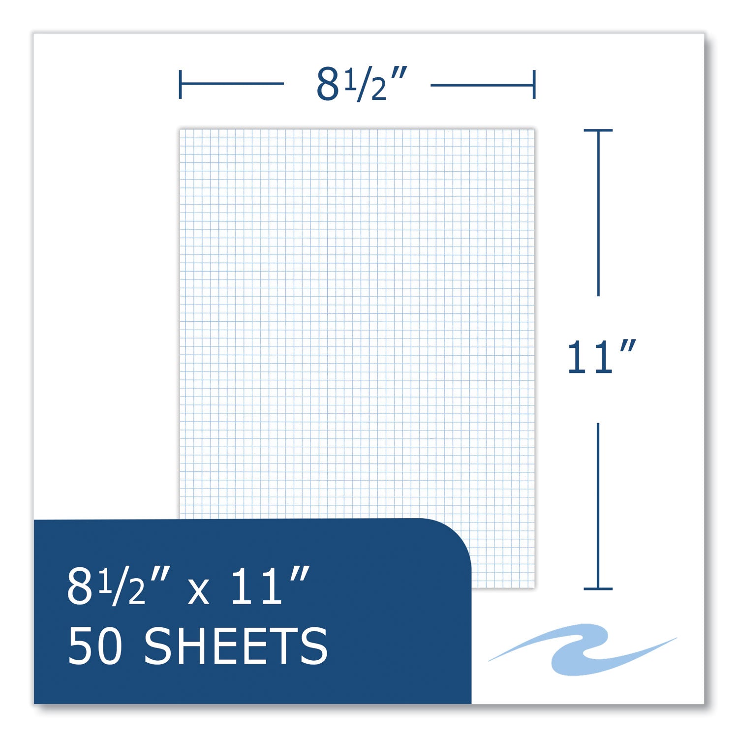 Gummed Pad, 5 sq/in Quadrille Rule, 50 White 8.5 x 11 Sheets, 72/Carton Roaring Spring® Flipcost