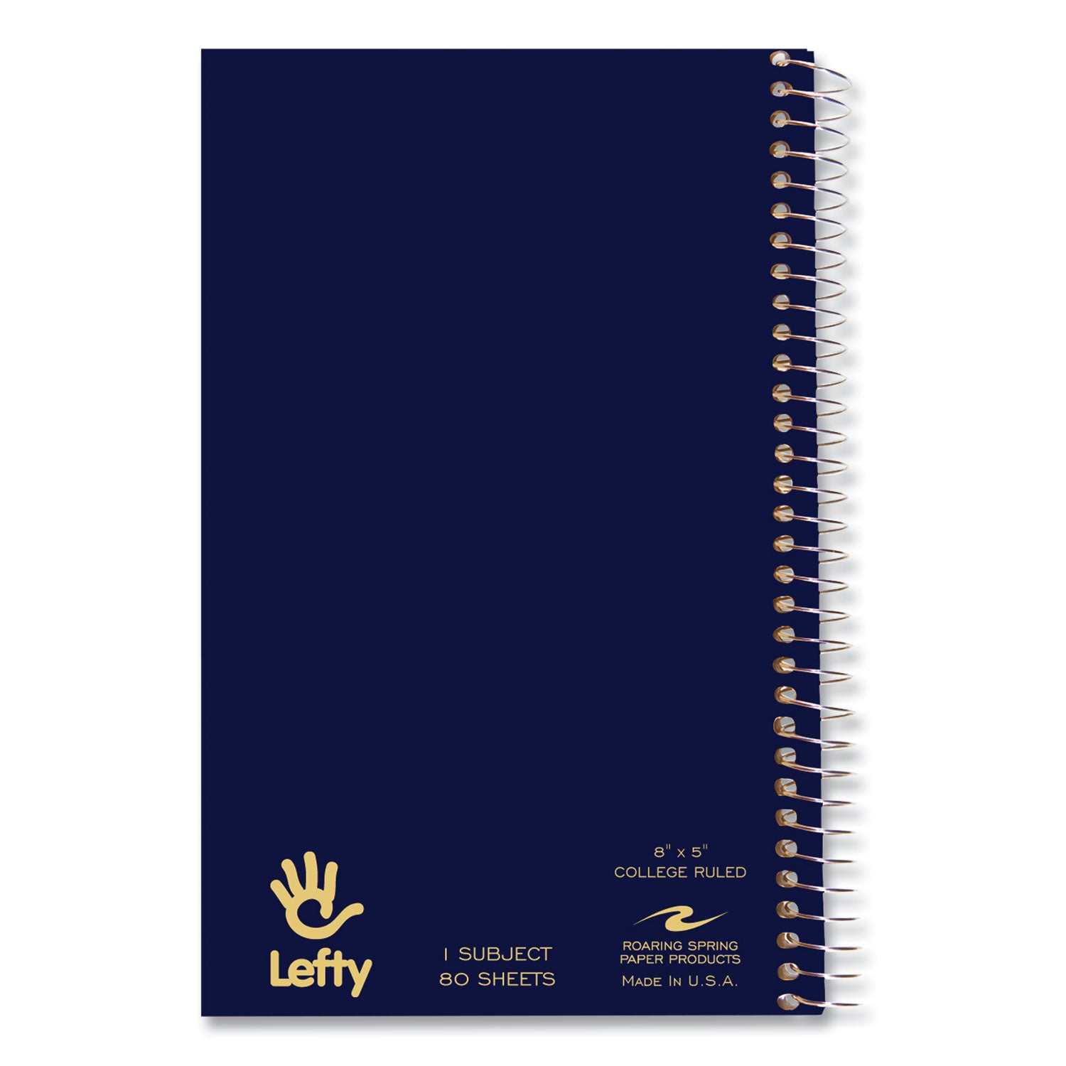 Roaring Spring® Lefty Notebook, 1-Subject, Medium/College Rule, Randomly Assorted Cover Color, (80) 8 x 5 Sheet, 24/Carton