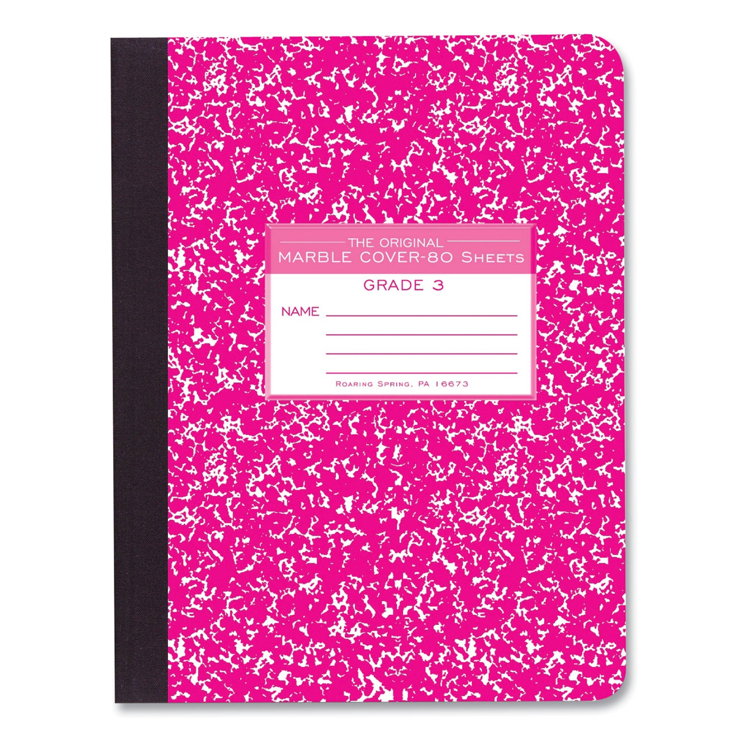 Roaring Spring® Ruled Composition Book, Grade 3 Manuscript Format, Magenta Marble Cover, (80) 9.75 x 7.5 Sheets 48/Carton