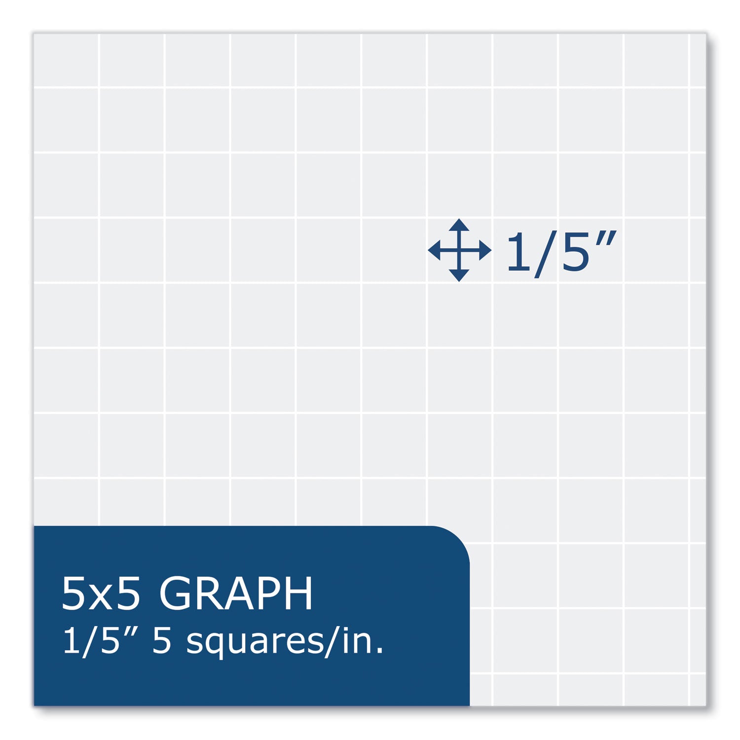 Roaring Spring® Whitelines Engineering Pad, 5 sq/in Quadrille Rule, 80 Gray 8.5 x 11 Sheets, 24/Carton