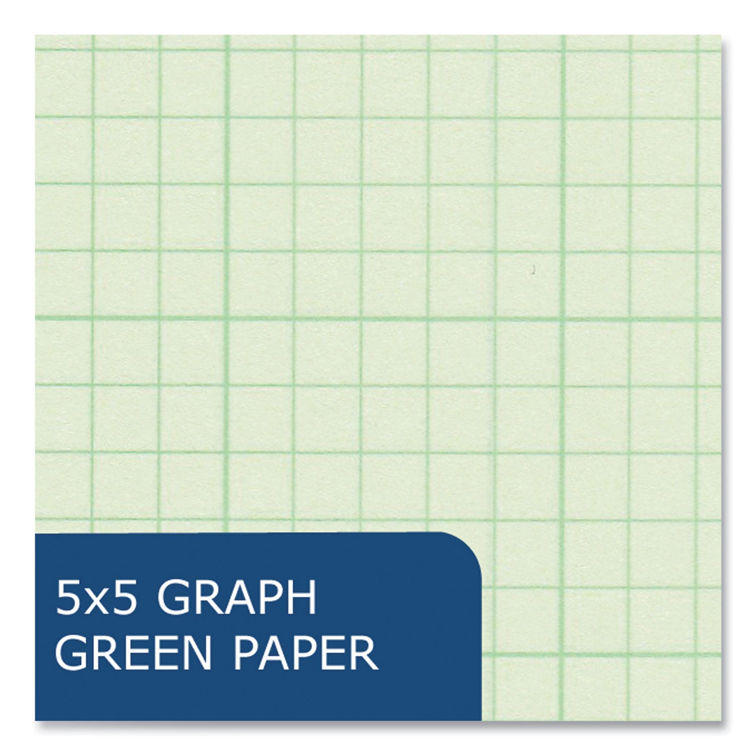 Roaring Spring® Engineer Pad, (0.5" Margins), Quad Rule (5 sq/in, 1 sq/in), 200 Light Green 8.5 x 11 Sheets/Pad, 12/Carton