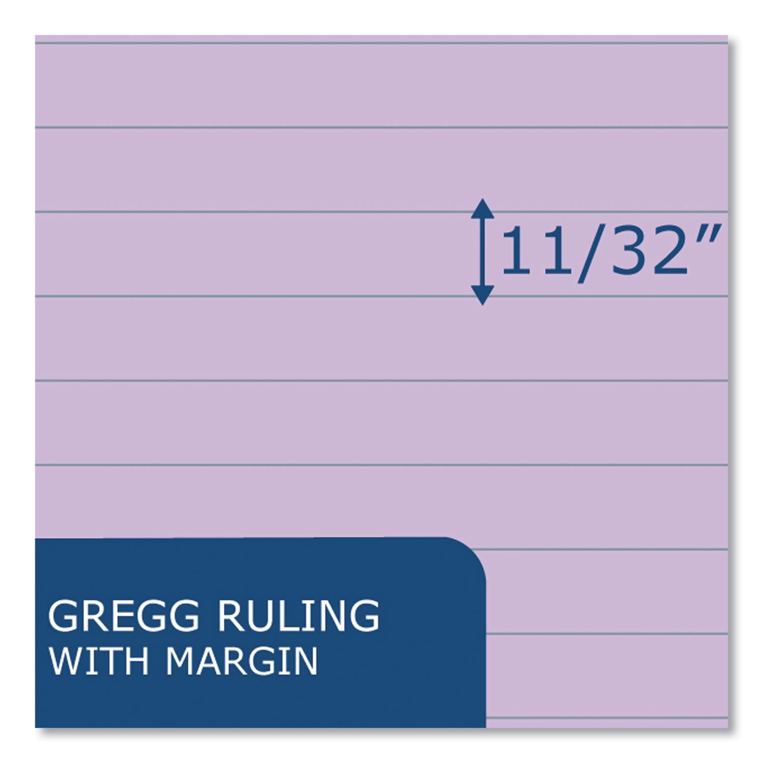 Roaring Spring® EnviroShades Steno Pad, Gregg Rule, White Cover, 80 Orchid 6 x 9 Sheets, 24 Pads/Carton