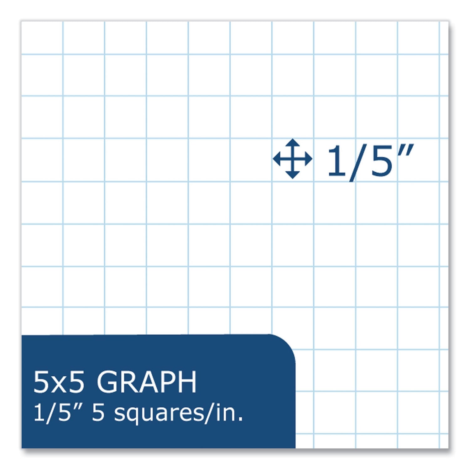 Roaring Spring® Graph Filler Paper, 3-Hole, 8.5 x 11, Quadrille: 5 sq/in, 80 Sheets/Pack, 24 Packs/Carton