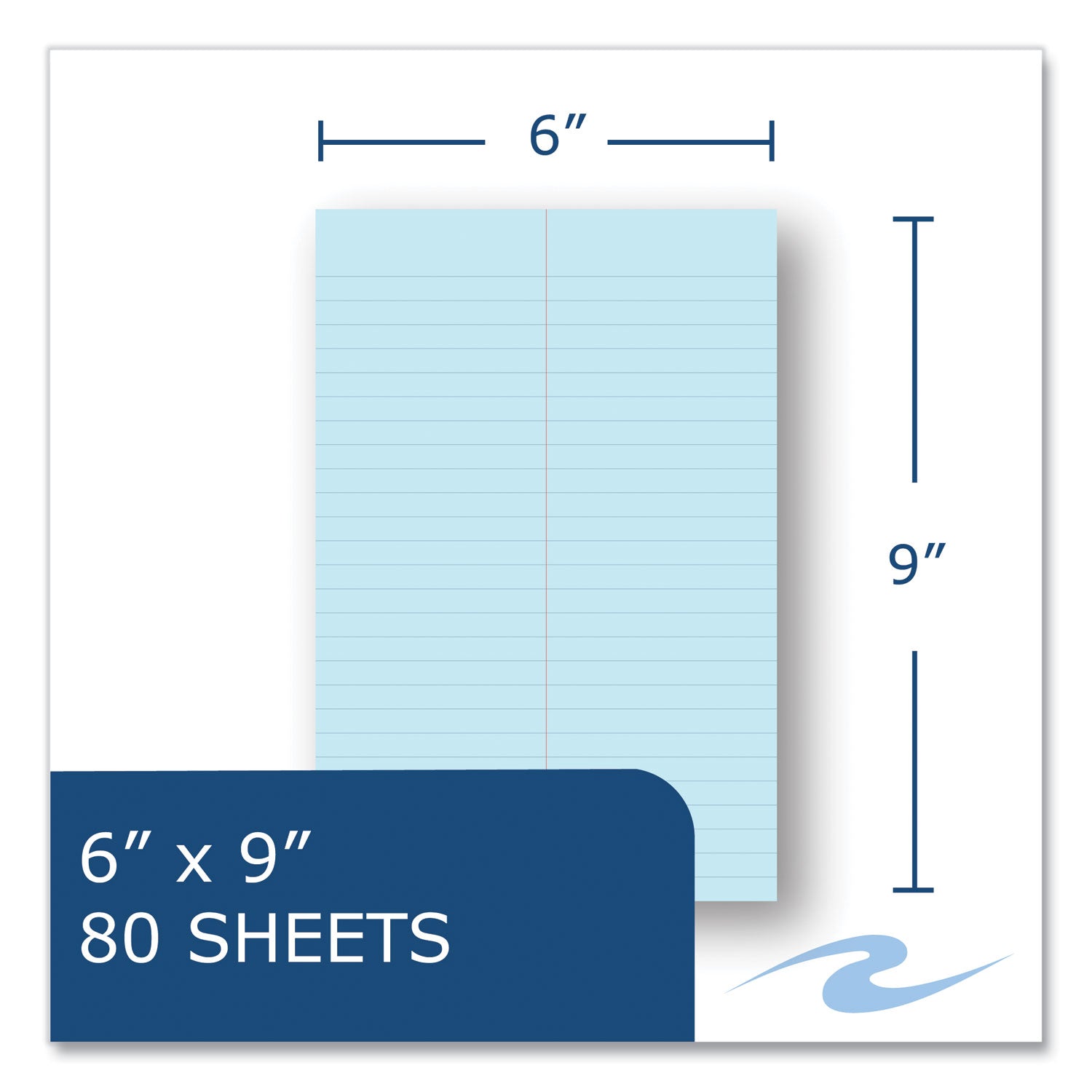 Roaring Spring® EnviroShades Steno Pad, Gregg Rule, White Cover, 80 Blue 6 x 9 Sheets, 24 Pads/Carton